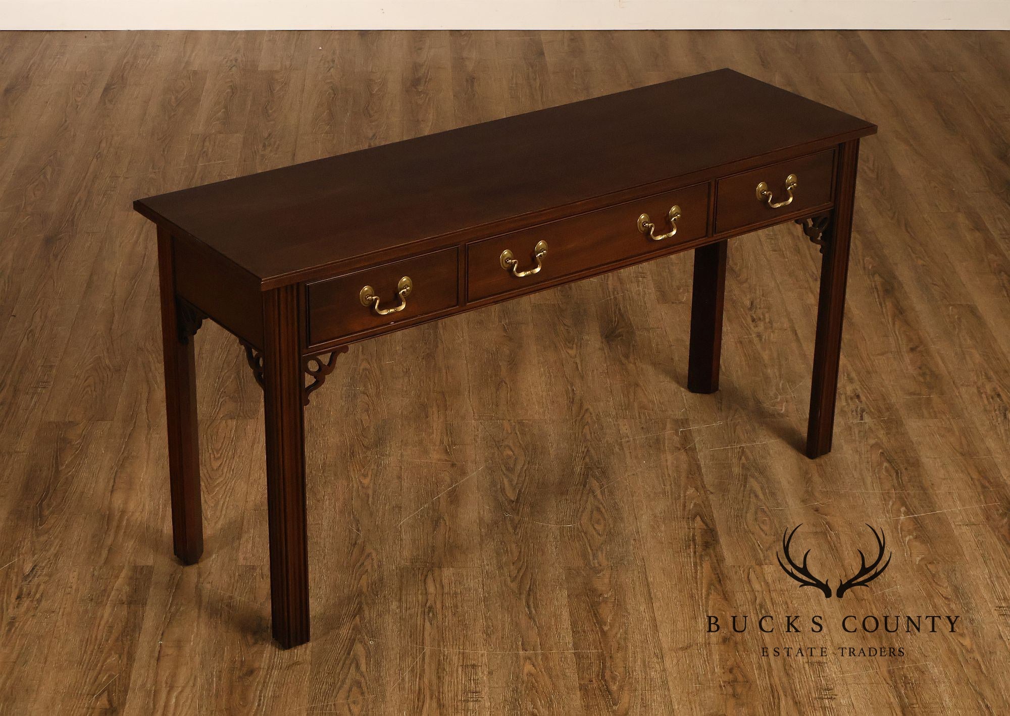 Ethan Allen Chippendale Style Georgian Court Cherry Sofa Table