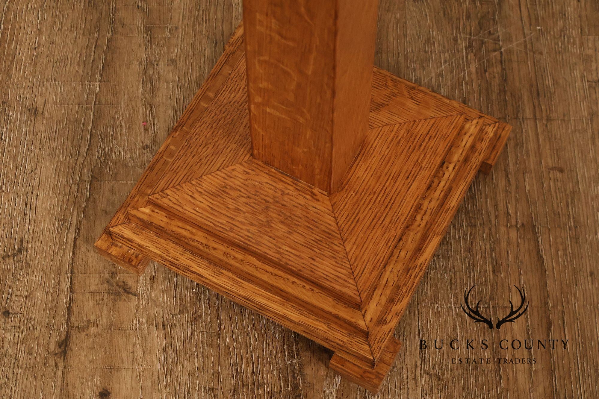 Ppl Fine Woodworking Mission Oak and Stained Glass Floor Lamp