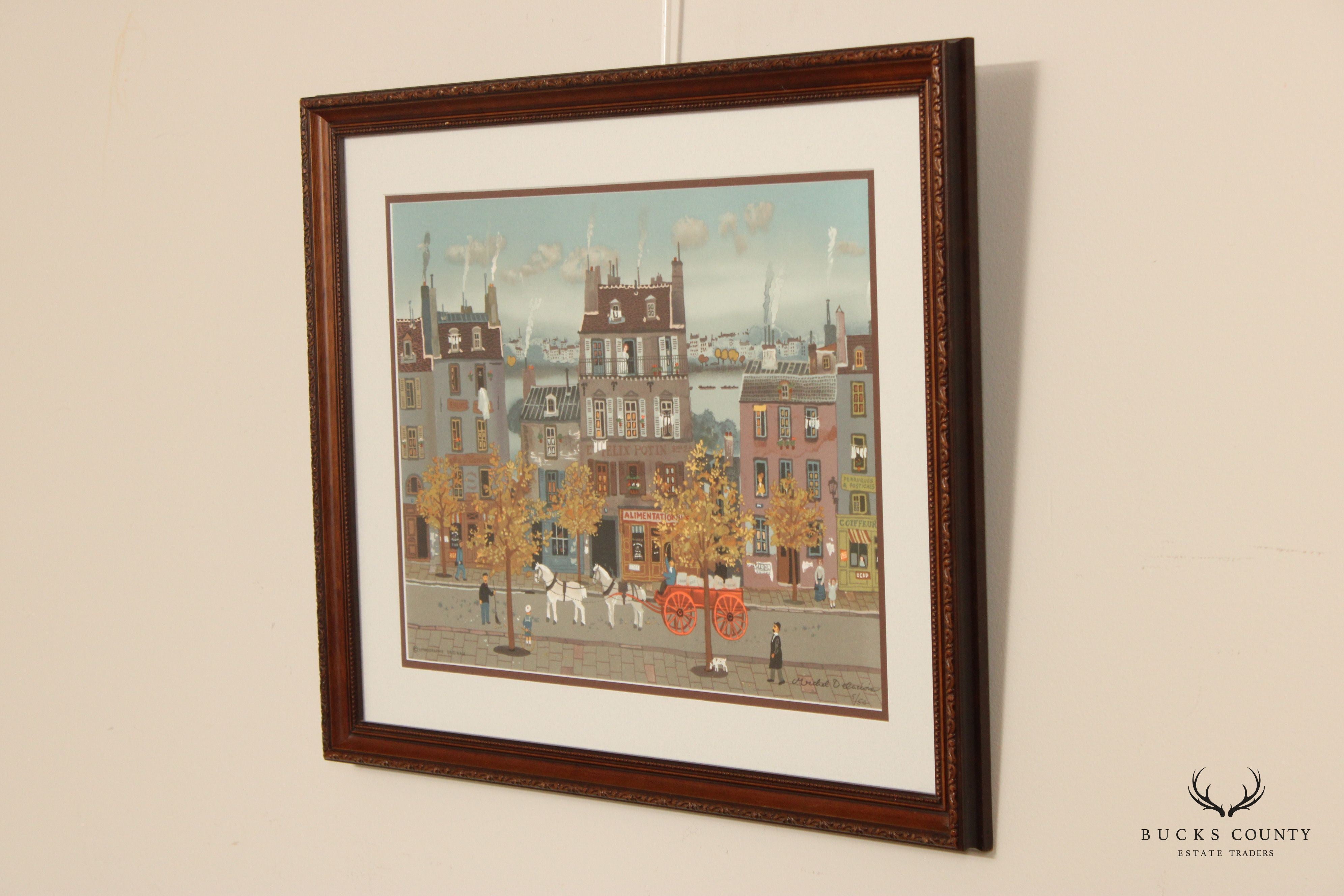 Michel Delacroix 'Marchand de Farine' Framed Numbered Lithograph