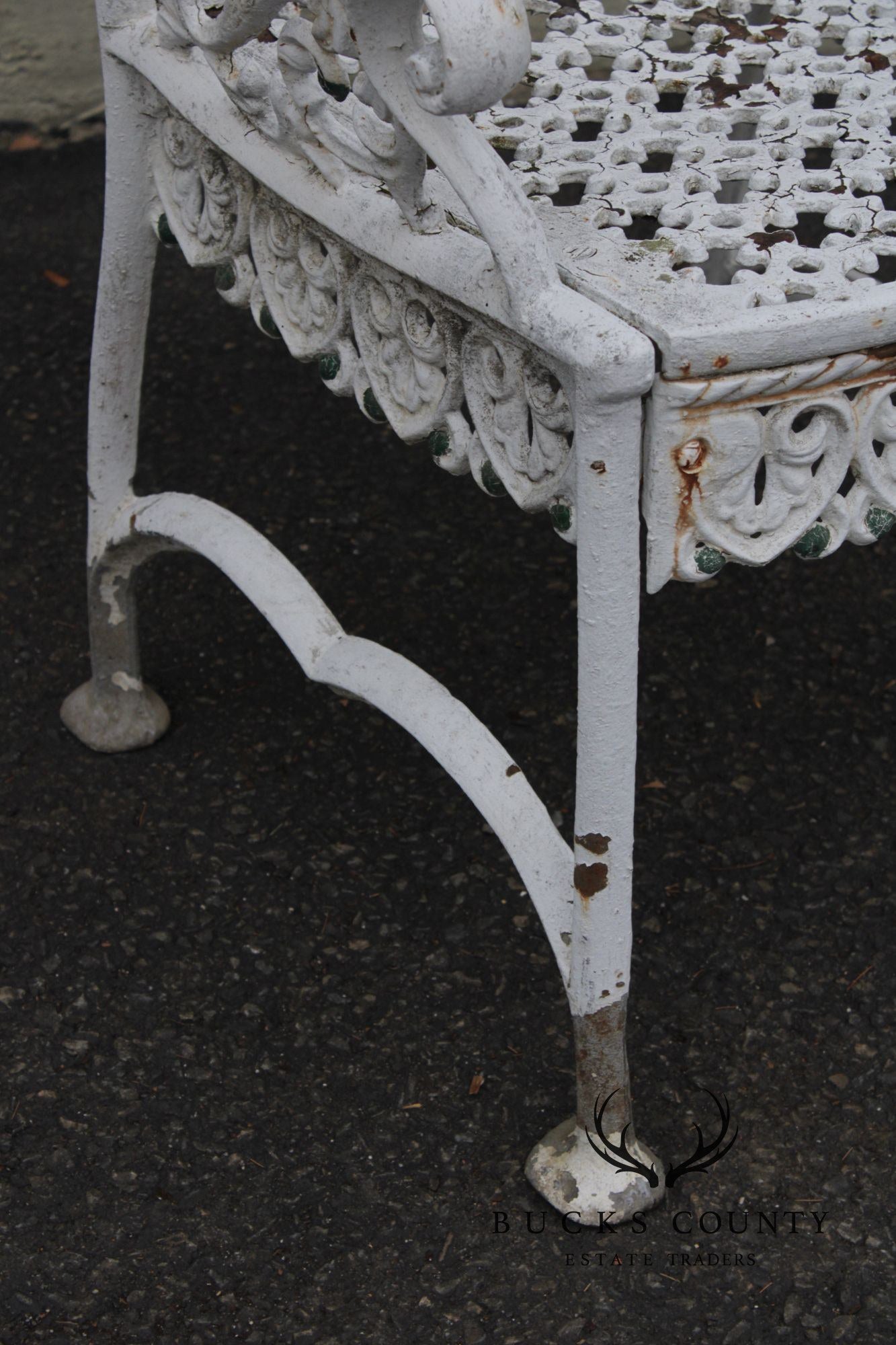 Antique Gothic Revival Cast Iron Garden Chair
