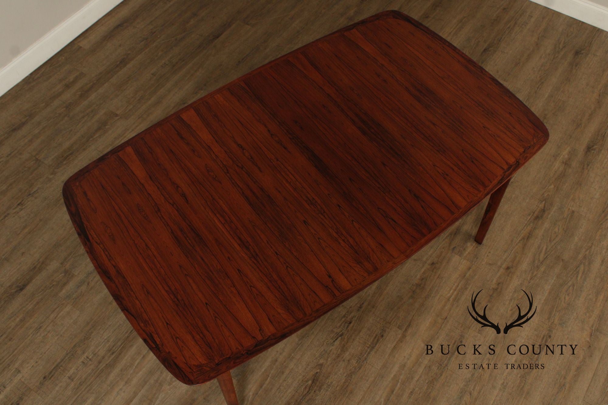H.P. Hansen Danish Modern Rosewood Expandable Dining Table