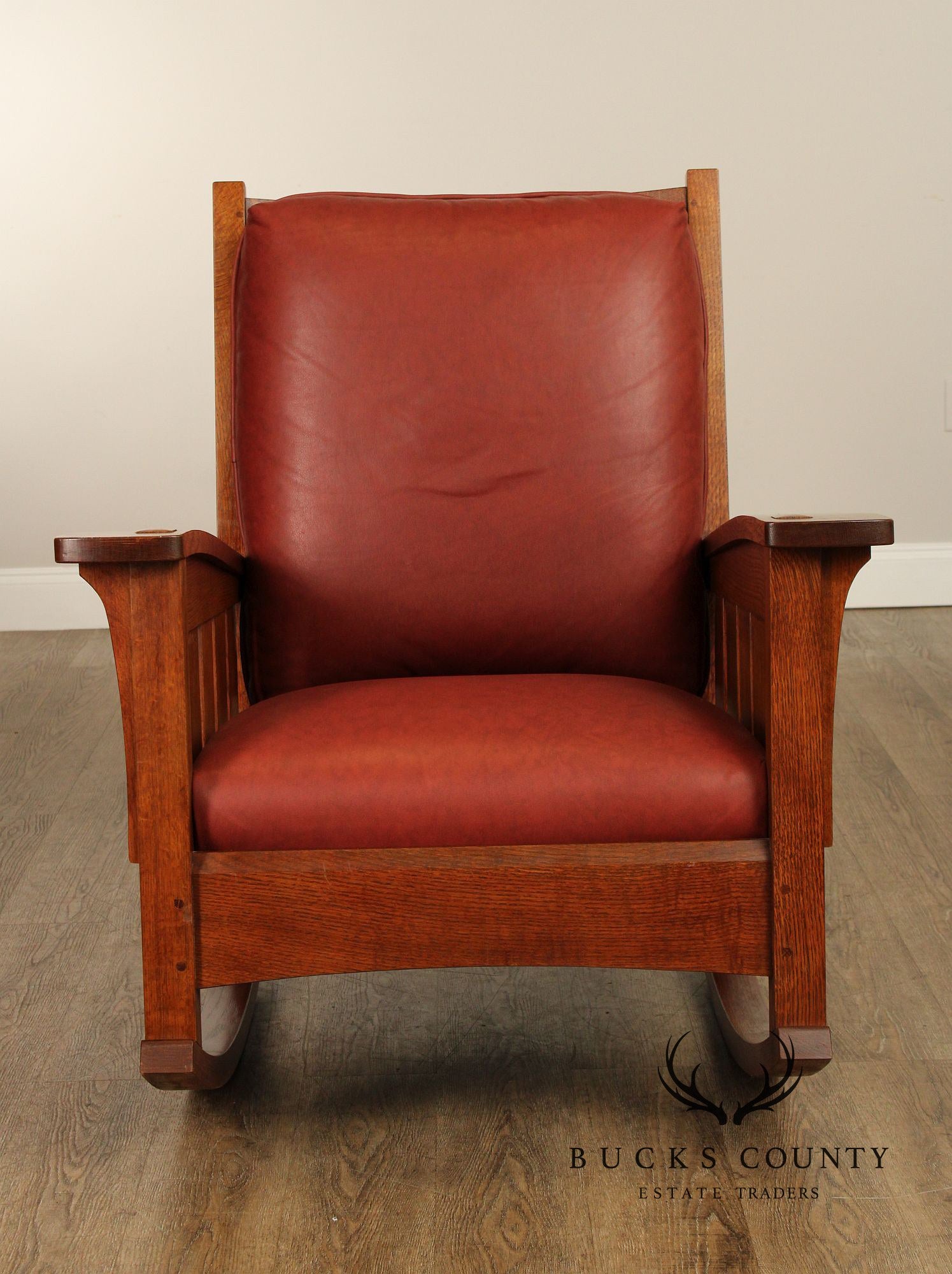 Stickley Mission Collection Oak and Leather Rocker