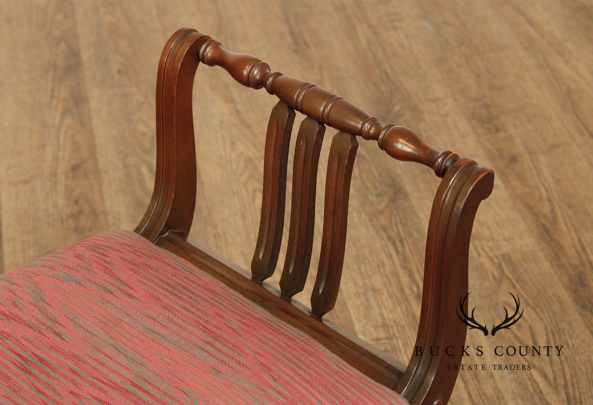 1930's English Regency Style Mahogany Vanity Bench