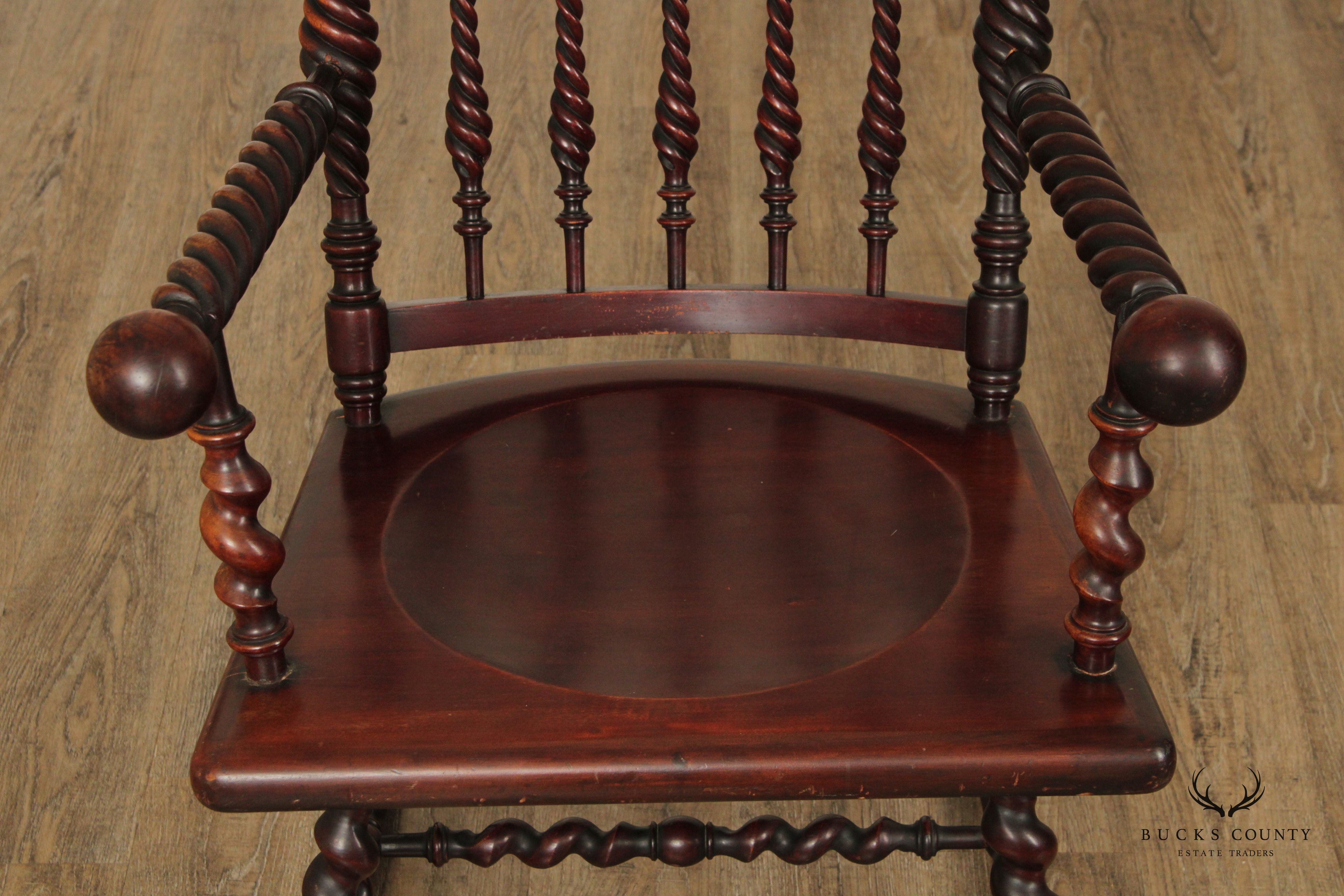 Merklen Brothers Renaissance Revival Mahogany Rocking Chair