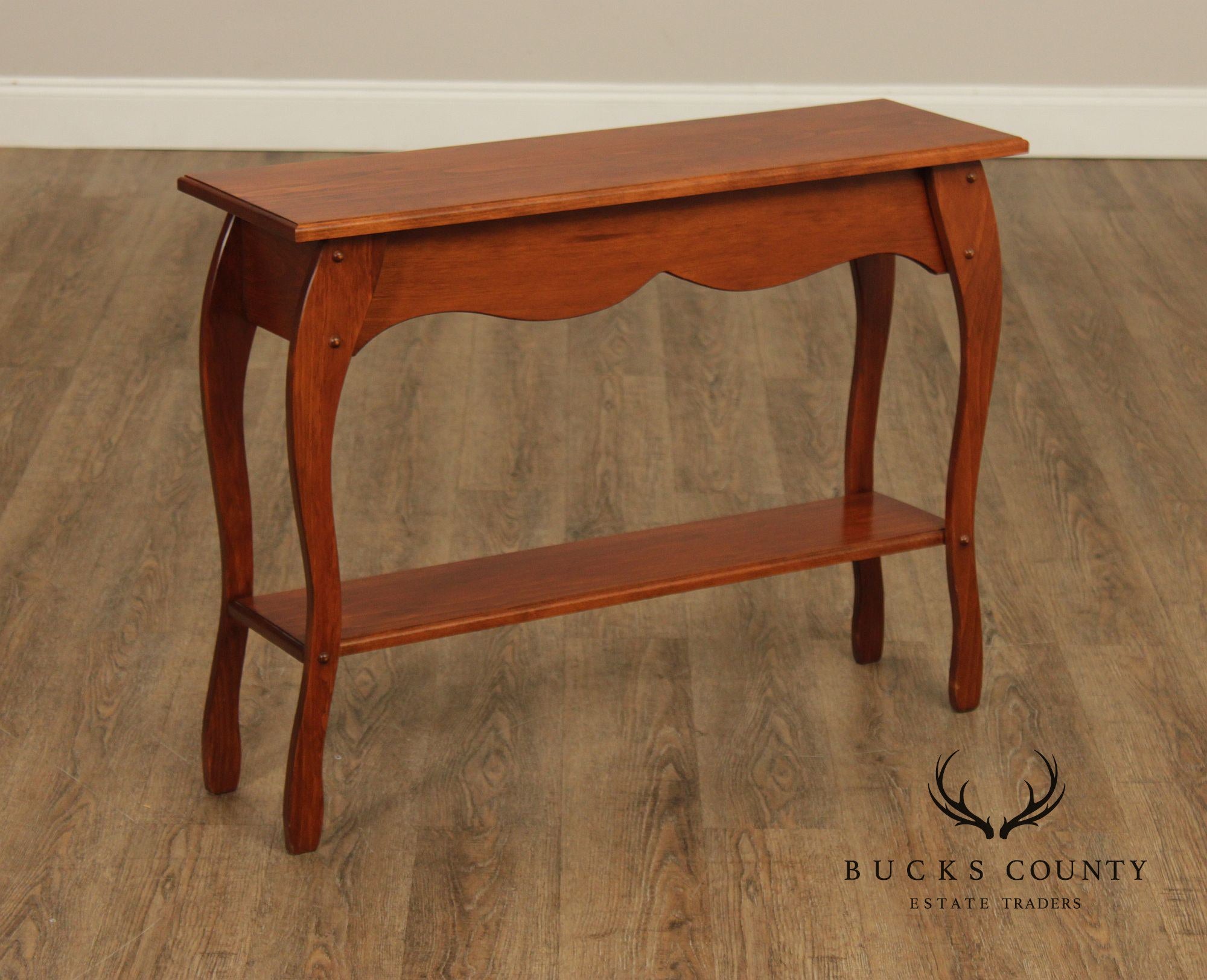 Farmhouse Style Narrow Two-Tier Console Table