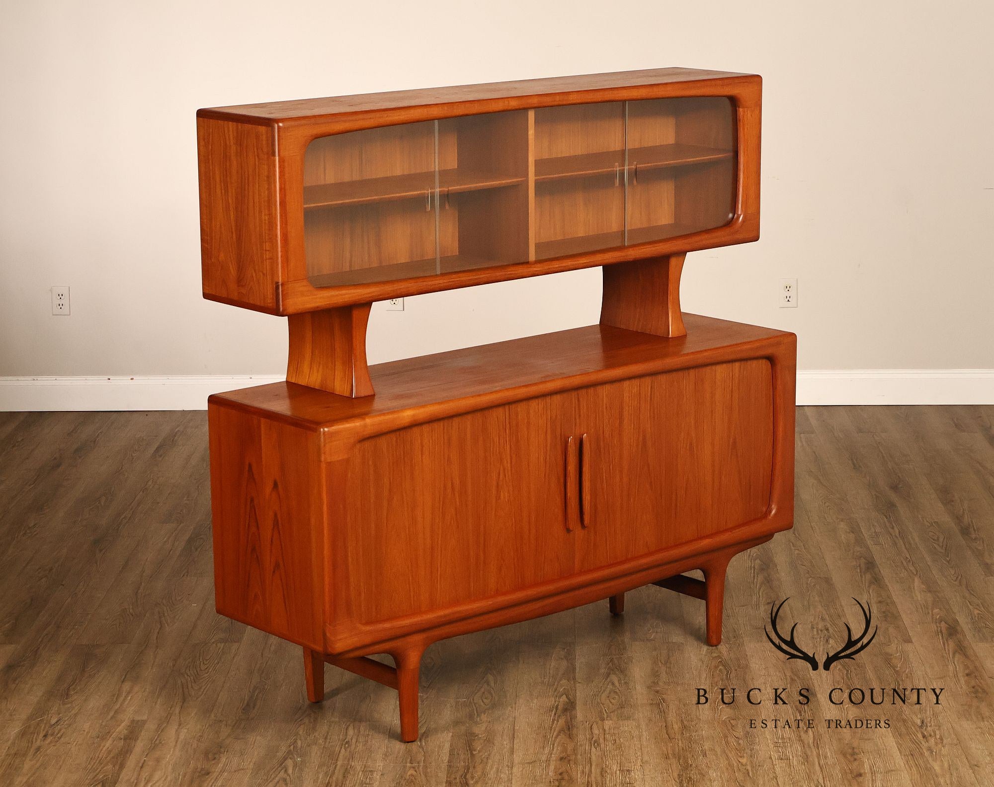 Danish Modern Falster Furniture Teak China Cabinet Credenza