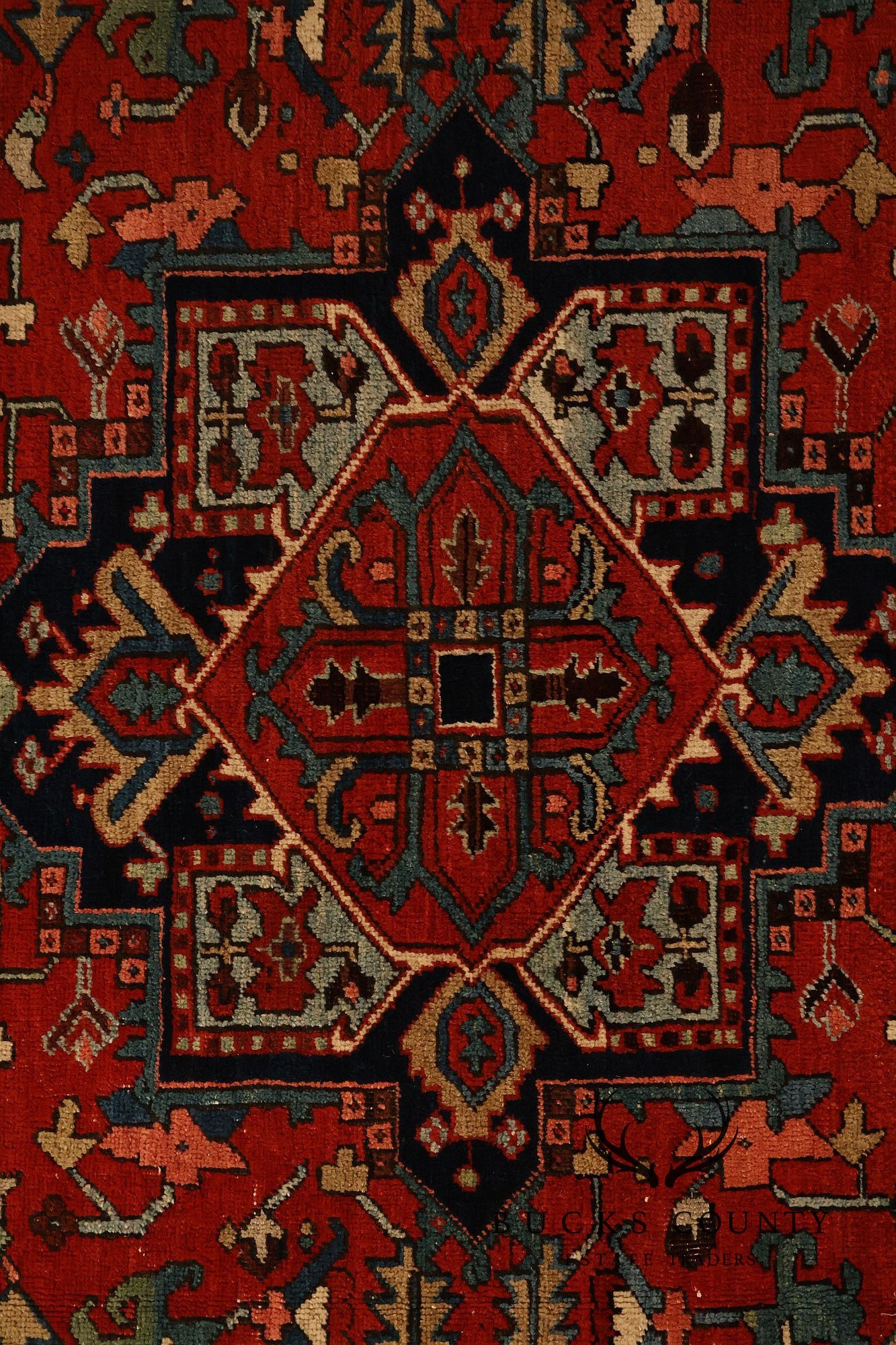 Vintage Heriz Hand Tied Persian Rug 90'" X 123"