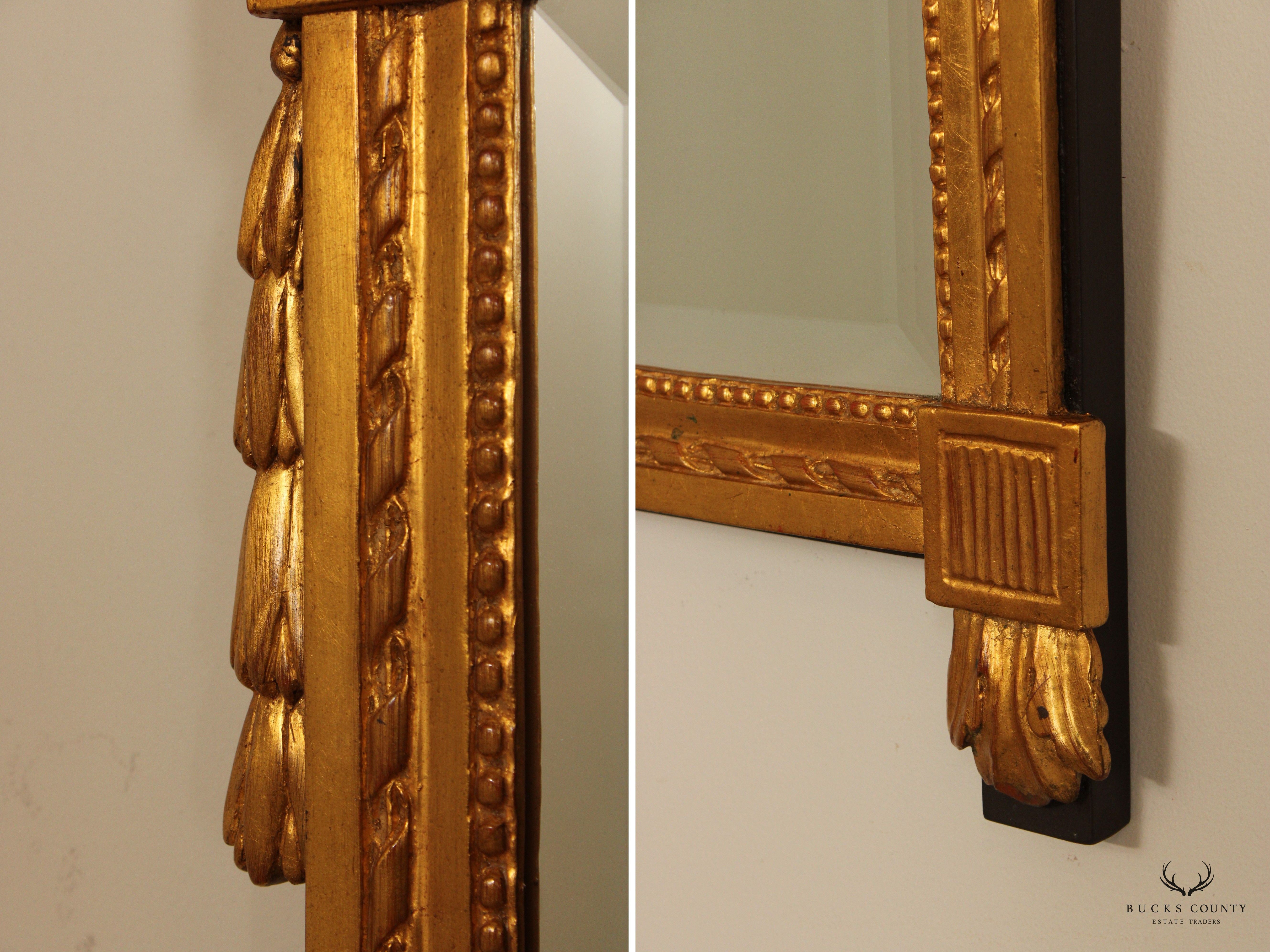 French Louis XVI Style Carved Giltwood Mirror