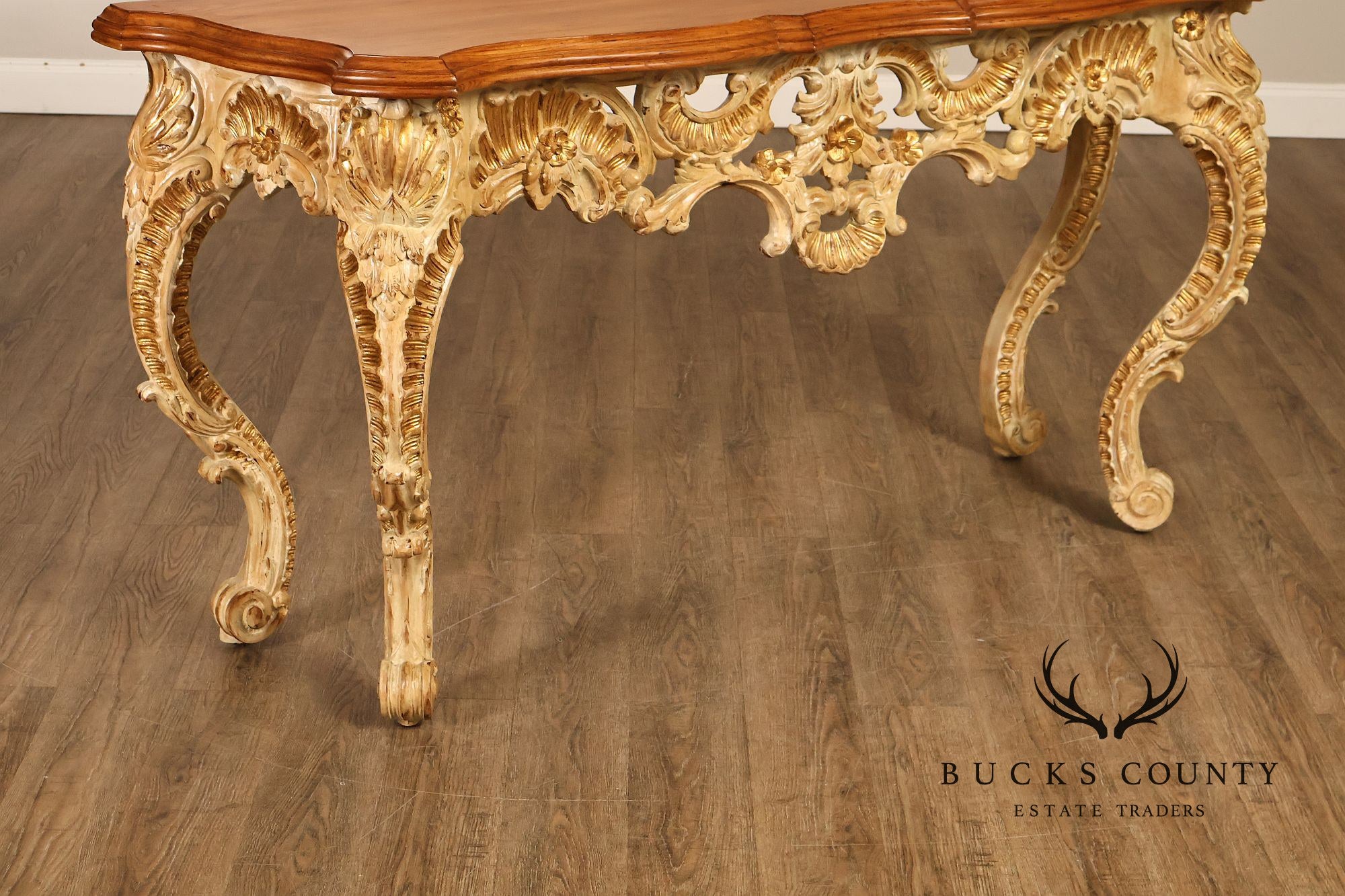 Louis XV Style Rococo Carved Console Table