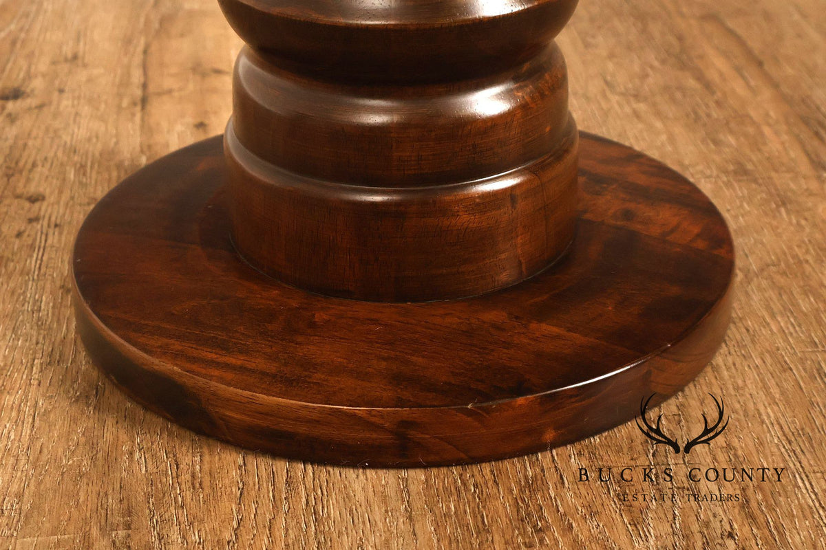 British Colonial Style Pair of Turned Wood Pedestals