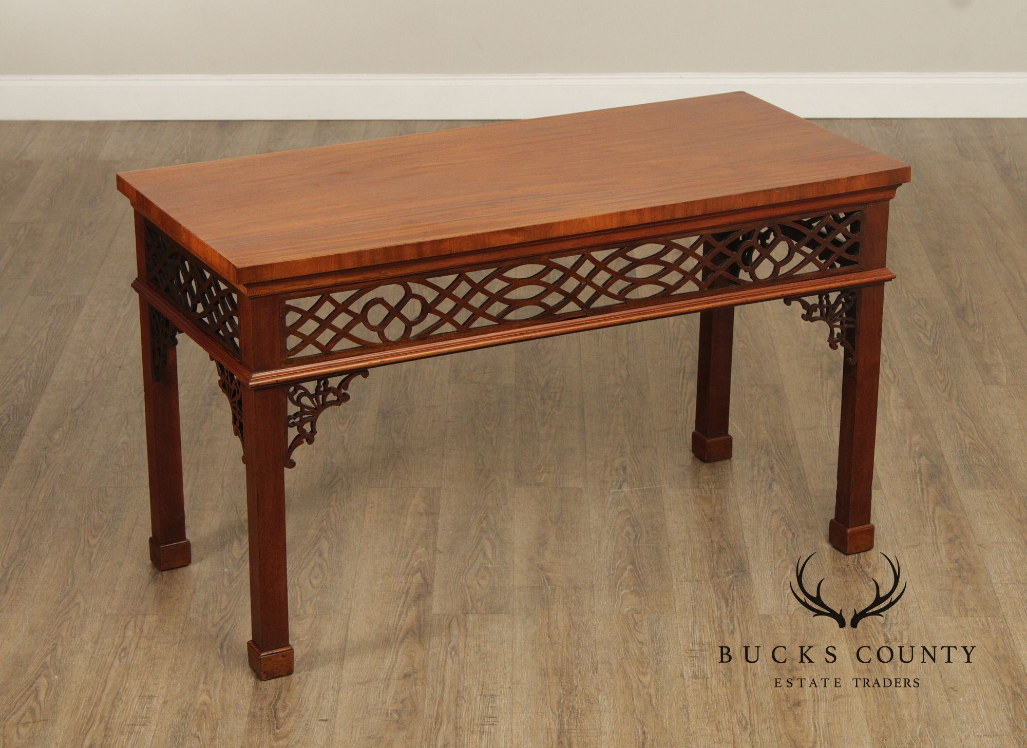 Antique Irish Chippendale Carved Mahogany Console Table