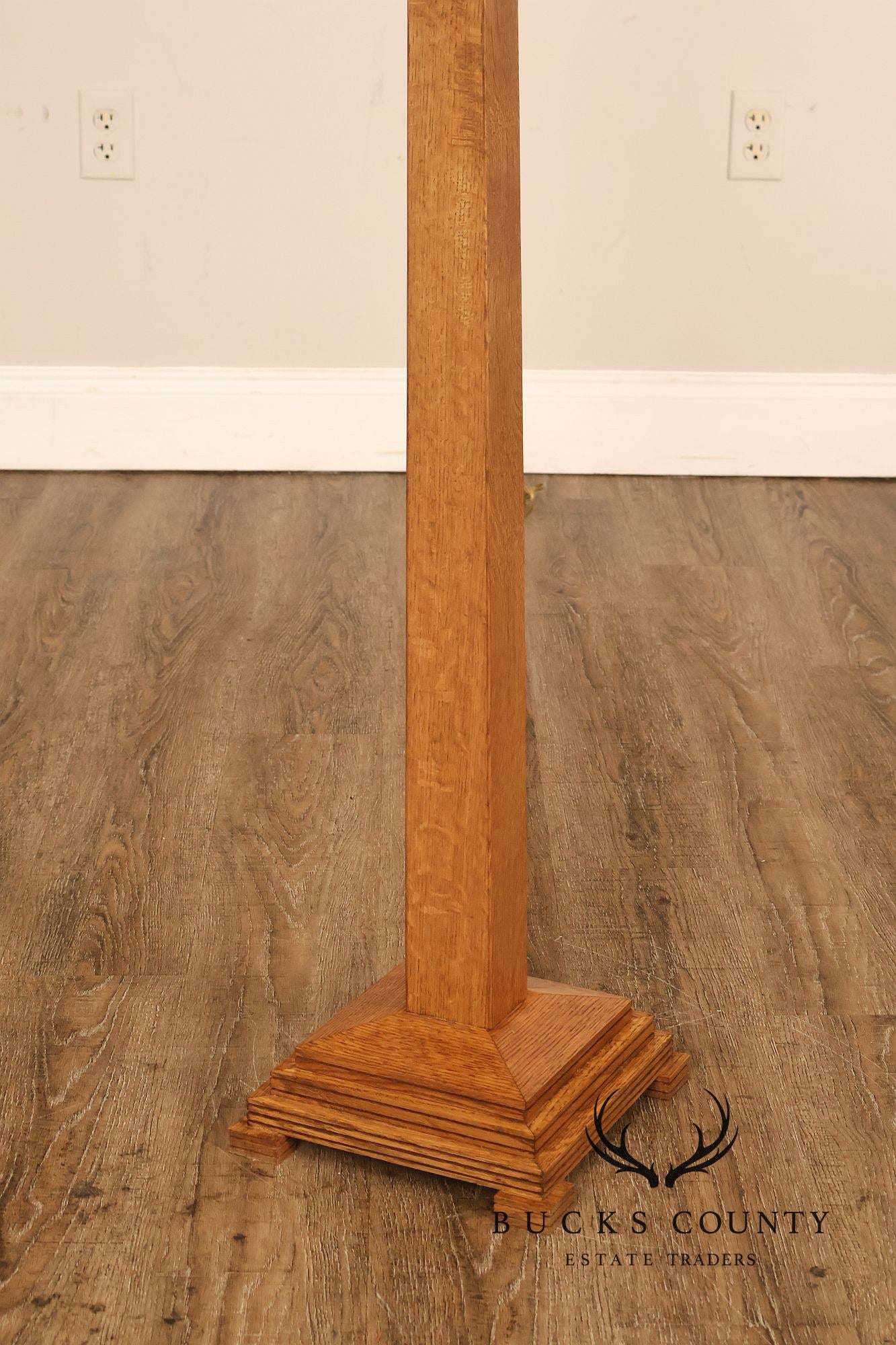 Ppl Fine Woodworking Mission Oak and Stained Glass Floor Lamp