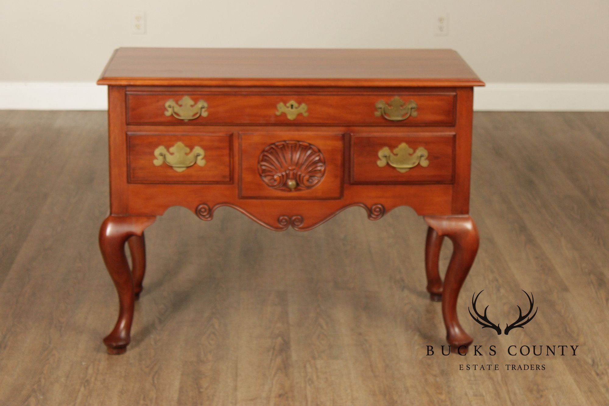 Henkel Harris Solid Wild Black Cherry Queen Anne Lowboy