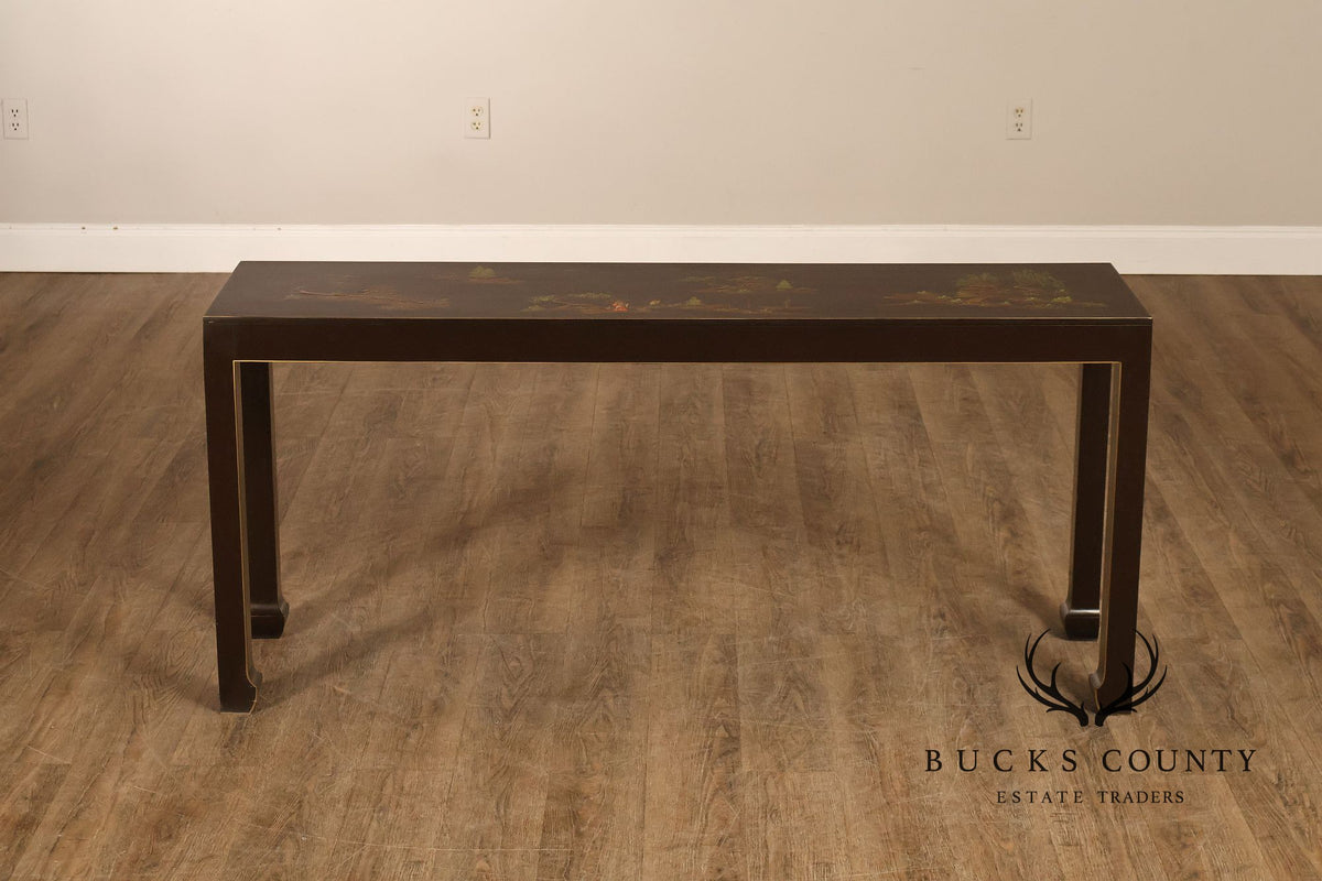 Custom Chinoiserie Style Painted Console Table