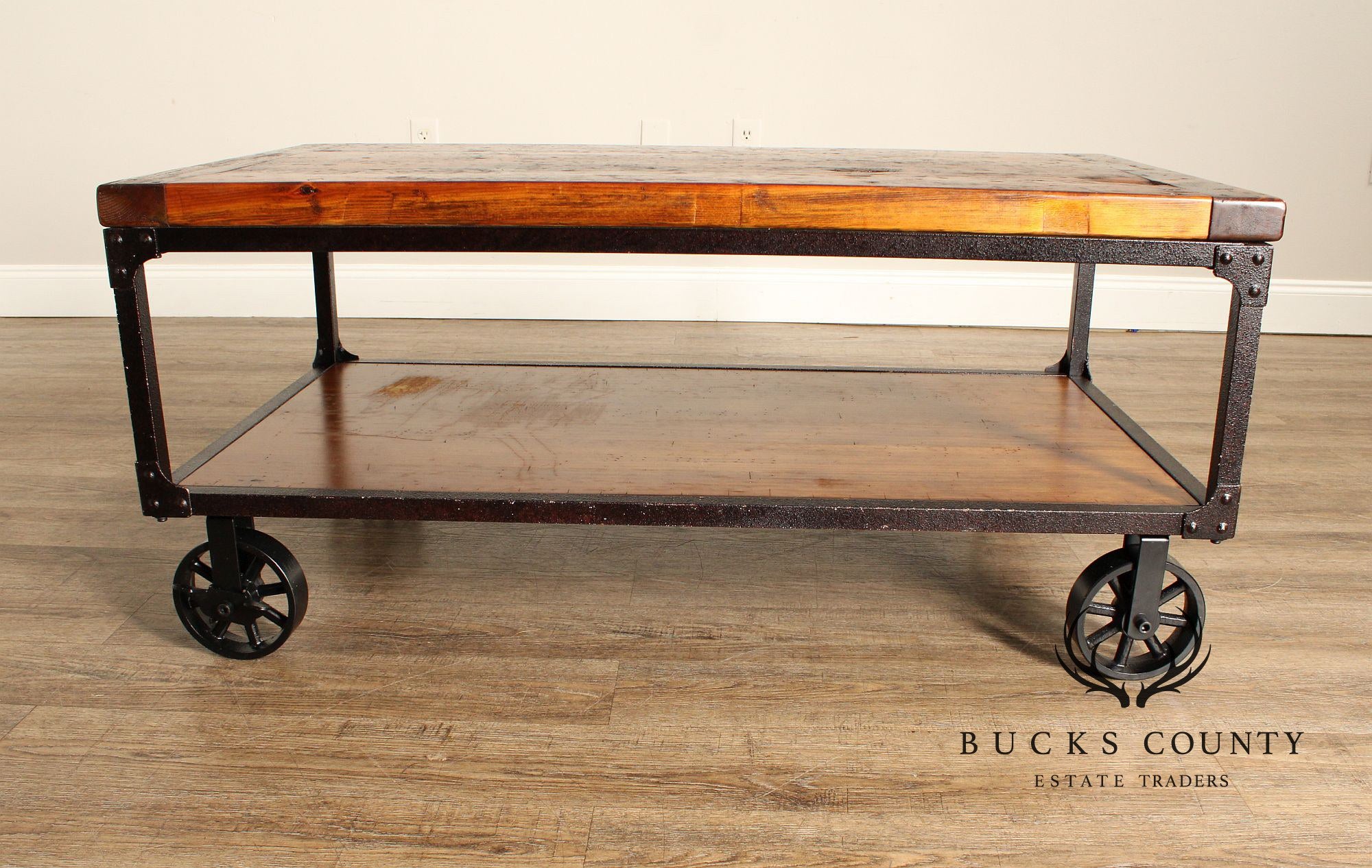 Industrial Style Rolling Coffee Table