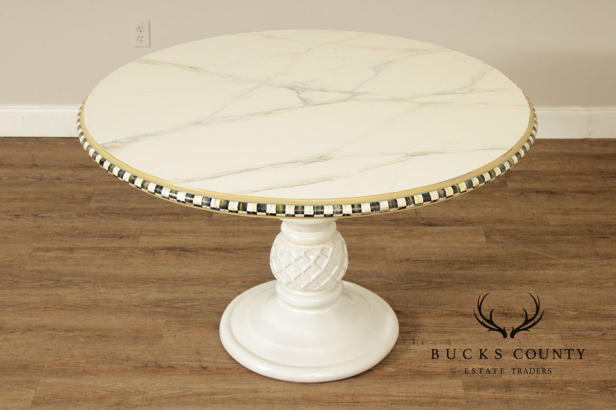 Mackenzie Childs Faux Marble Painted Center Table