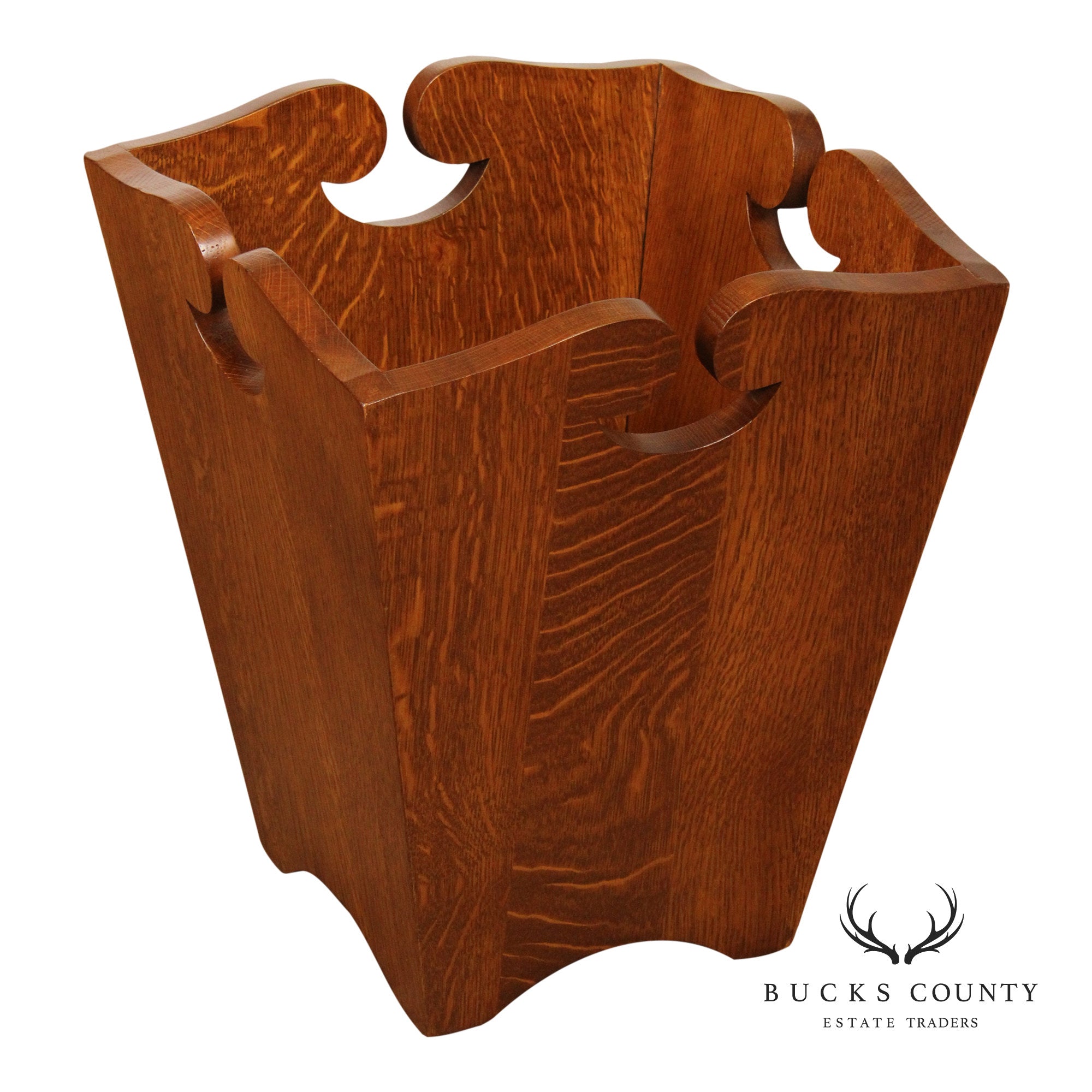 Stickley Mission Collection Oak Waste Basket