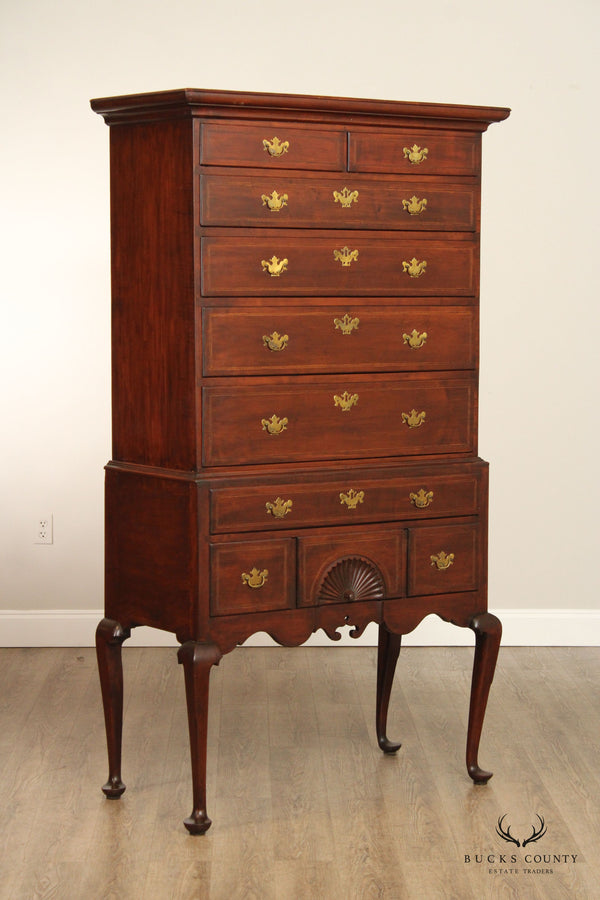 ANTIQUE 18TH CENTURY NEW ENGLAND TWO PART HIGHBOY