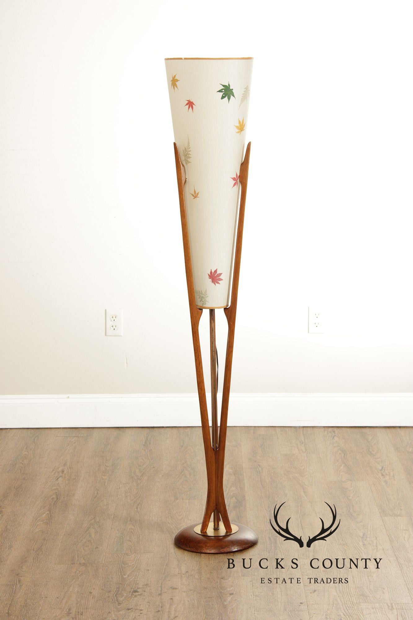 Modeline Mid Century Modern Walnut Floor Lamp