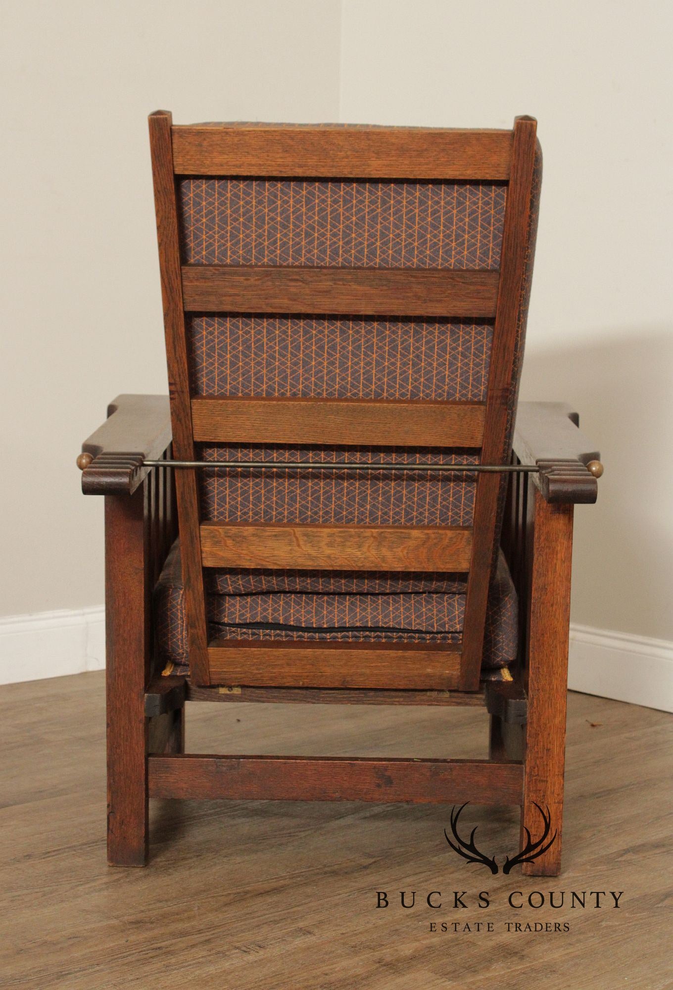 Antique Mission Oak Slatted Morris Chair