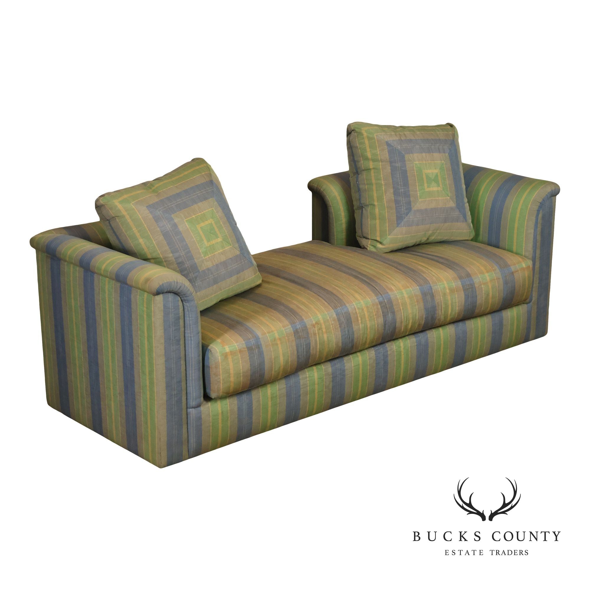 J. Robert Scott Contemporary Modern Striped Upholstered Daybed Sofa