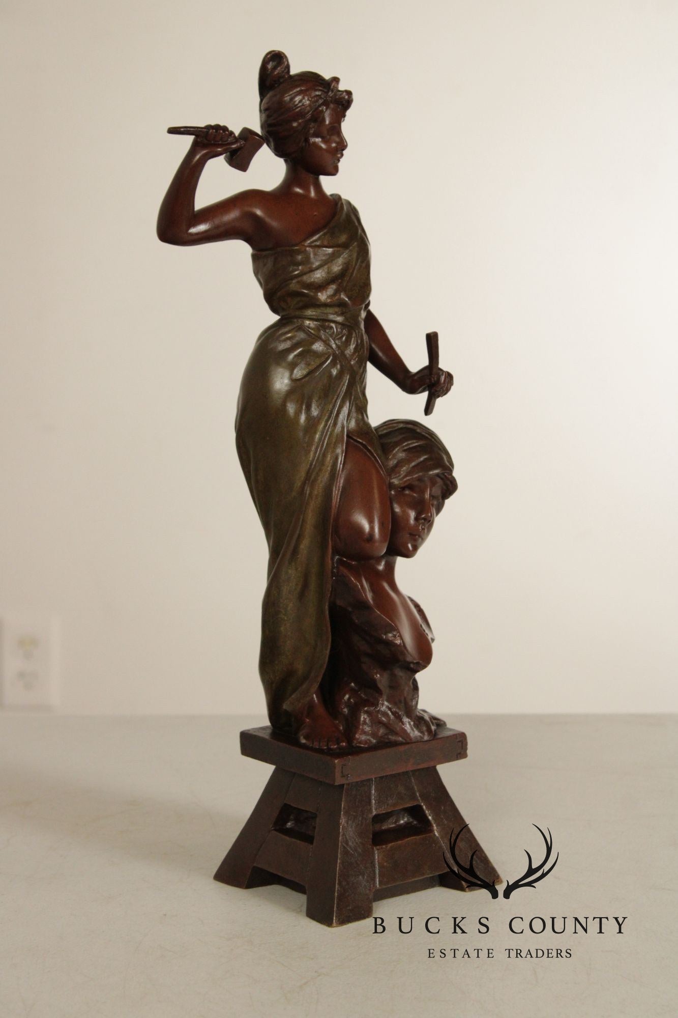 Emmanuel Villanis Bronze Statue, 'The Sculptor'