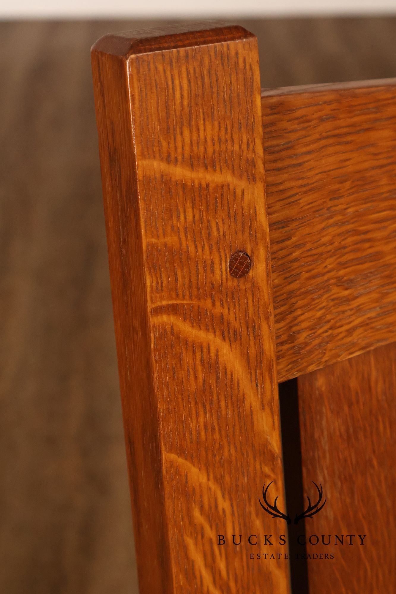 Stickley Mission Collection Set Of Four Oak Dining Side Chairs