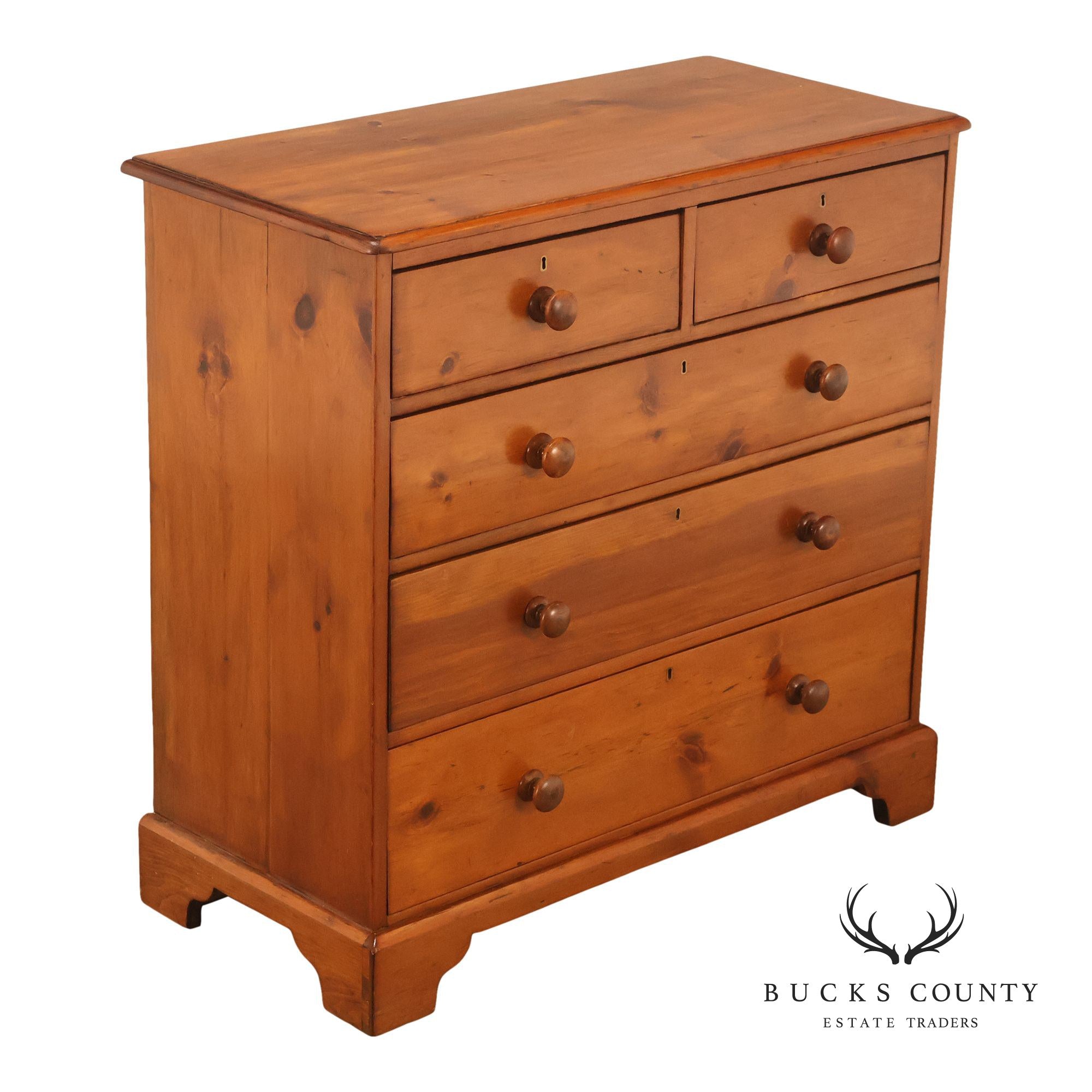 Antique Cottage Pine Chest Of Drawers