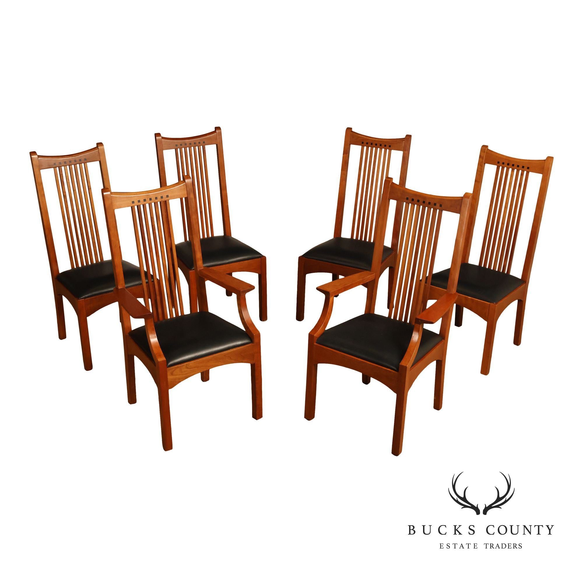 Stickley 21st Century Collection Set of Six Cherry Dining Chairs
