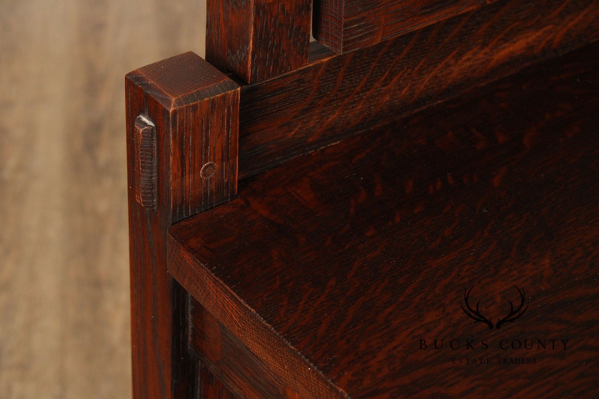 Warren Hile Studios Mission Style Oak Dresser with Mirror