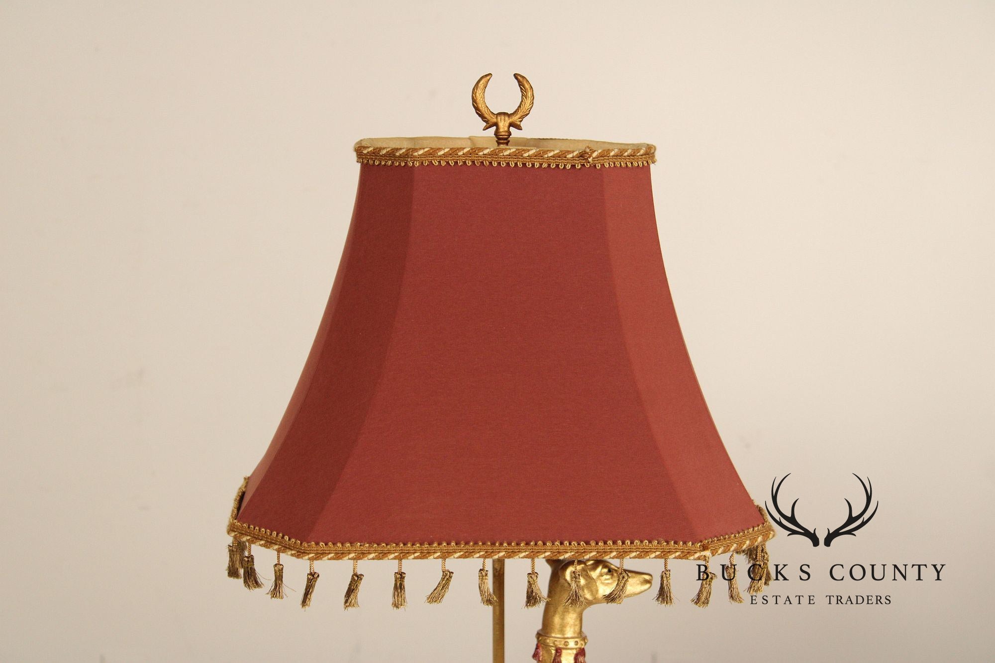 Egyptian Revival Pair Of Gilt Greyhound Table Lamps