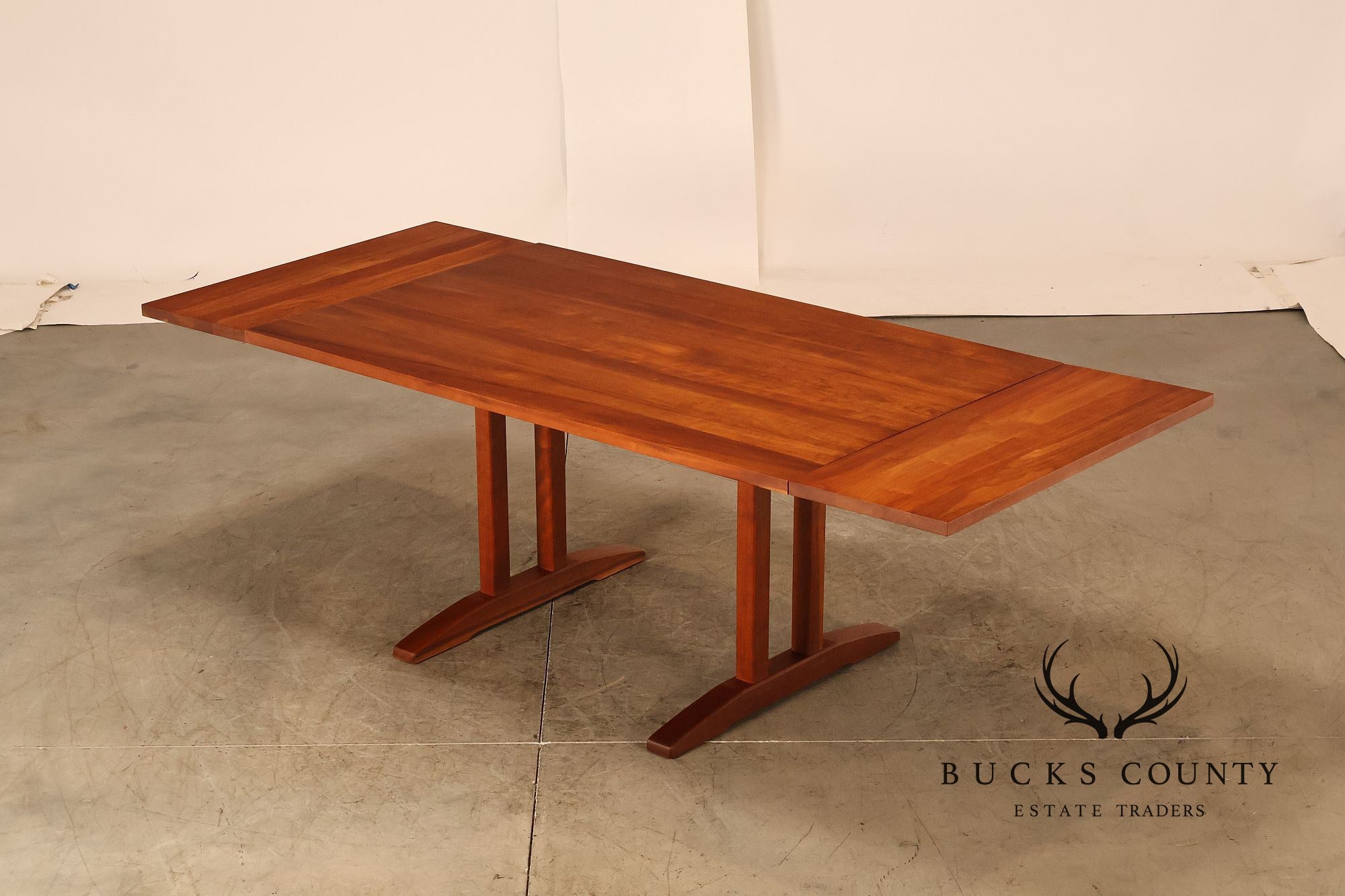Stickley Mission Collection Solid Cherry Double Pedestal Extension Dining Table