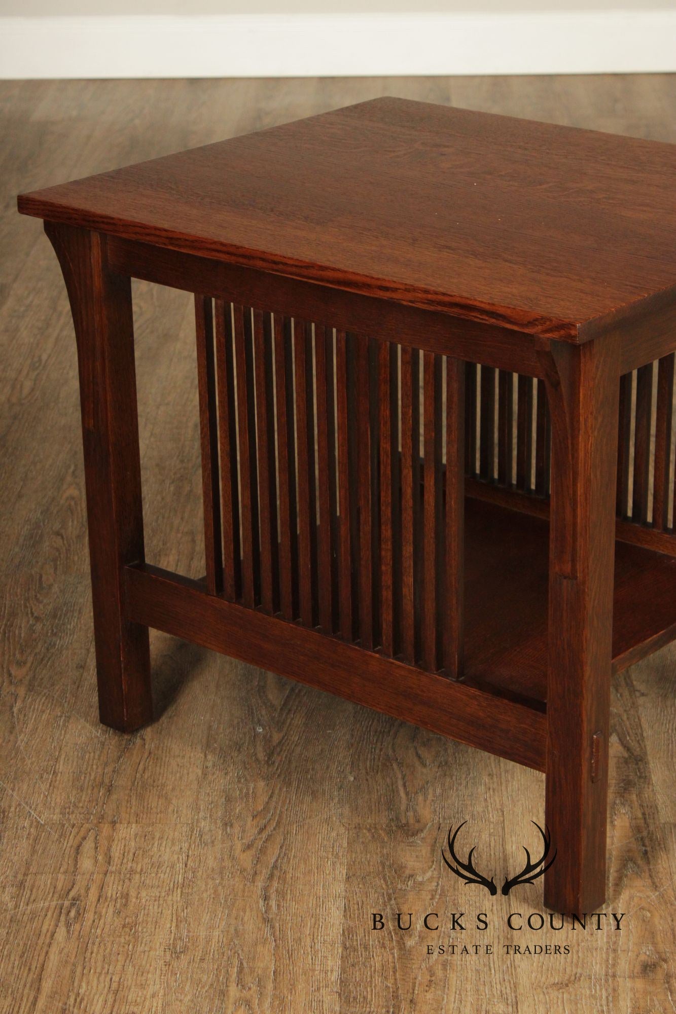 Stickley Mission Collection Oak Spindle Lamp Table