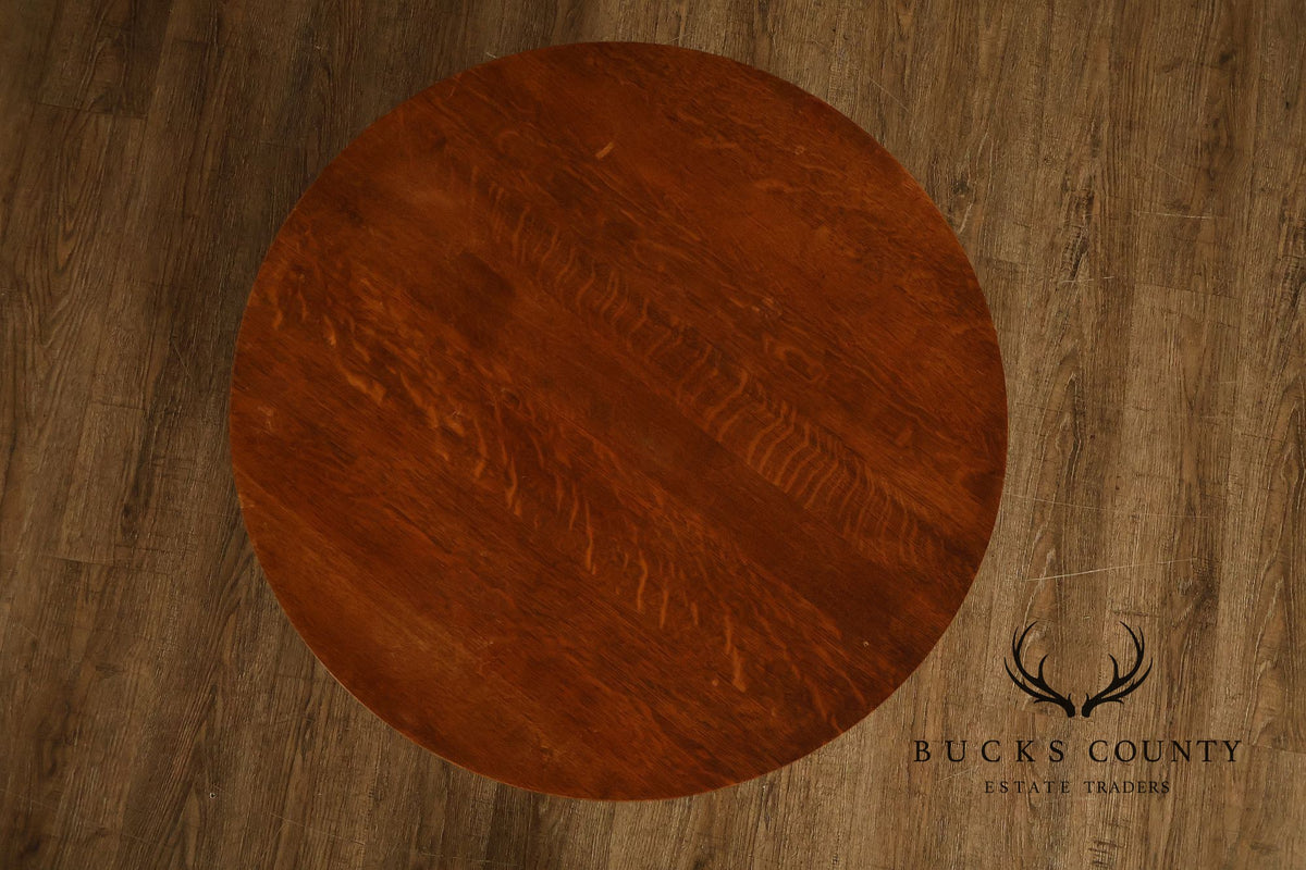 Stickley Mission Collection Oak Round Lamp Table