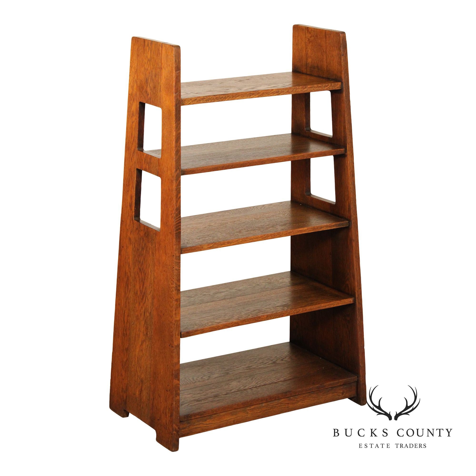 Limbert Mission Oak Cutout Magazine Stand