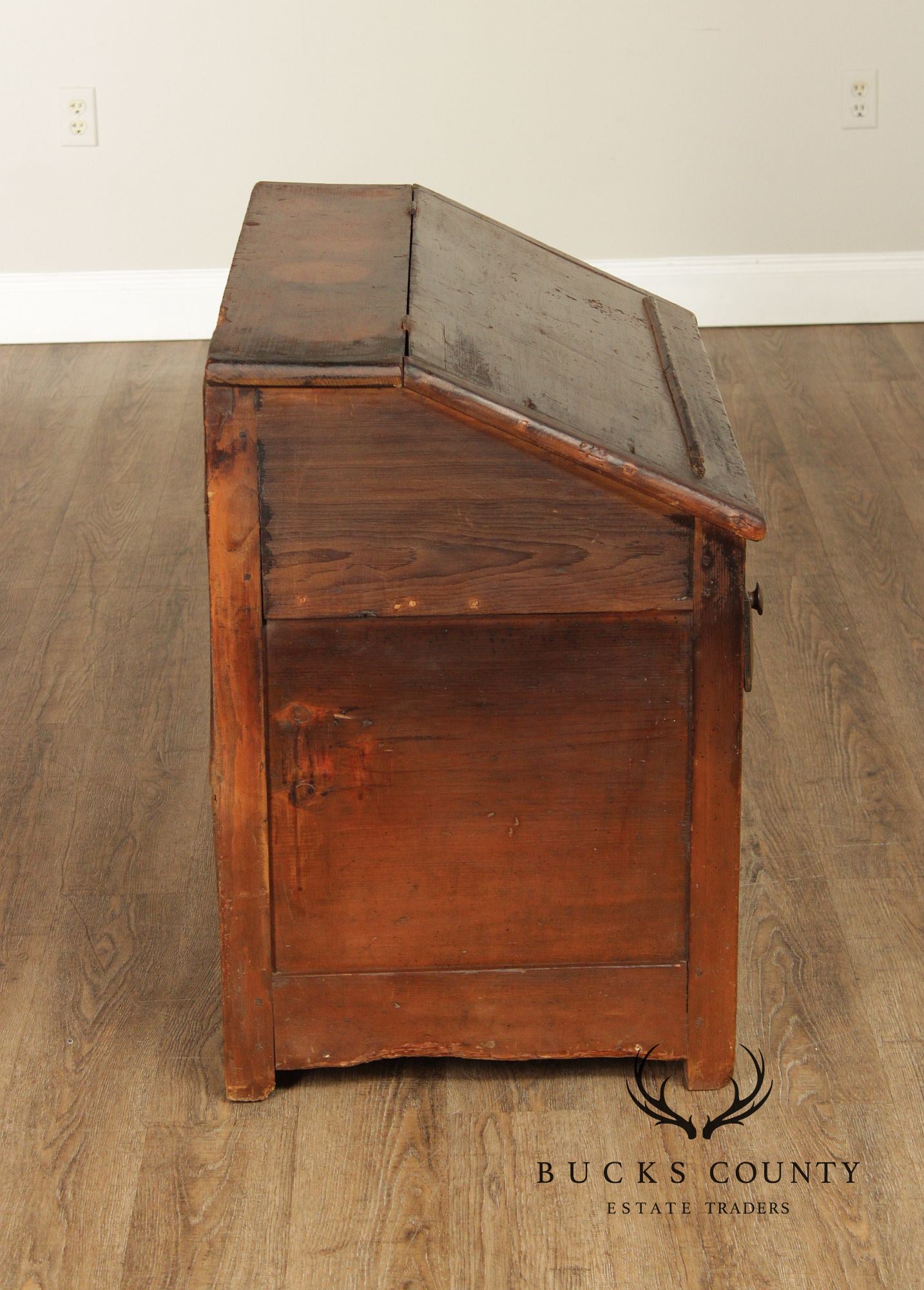 Antique Country Pine Slant Front Schoolmaster’s Desk