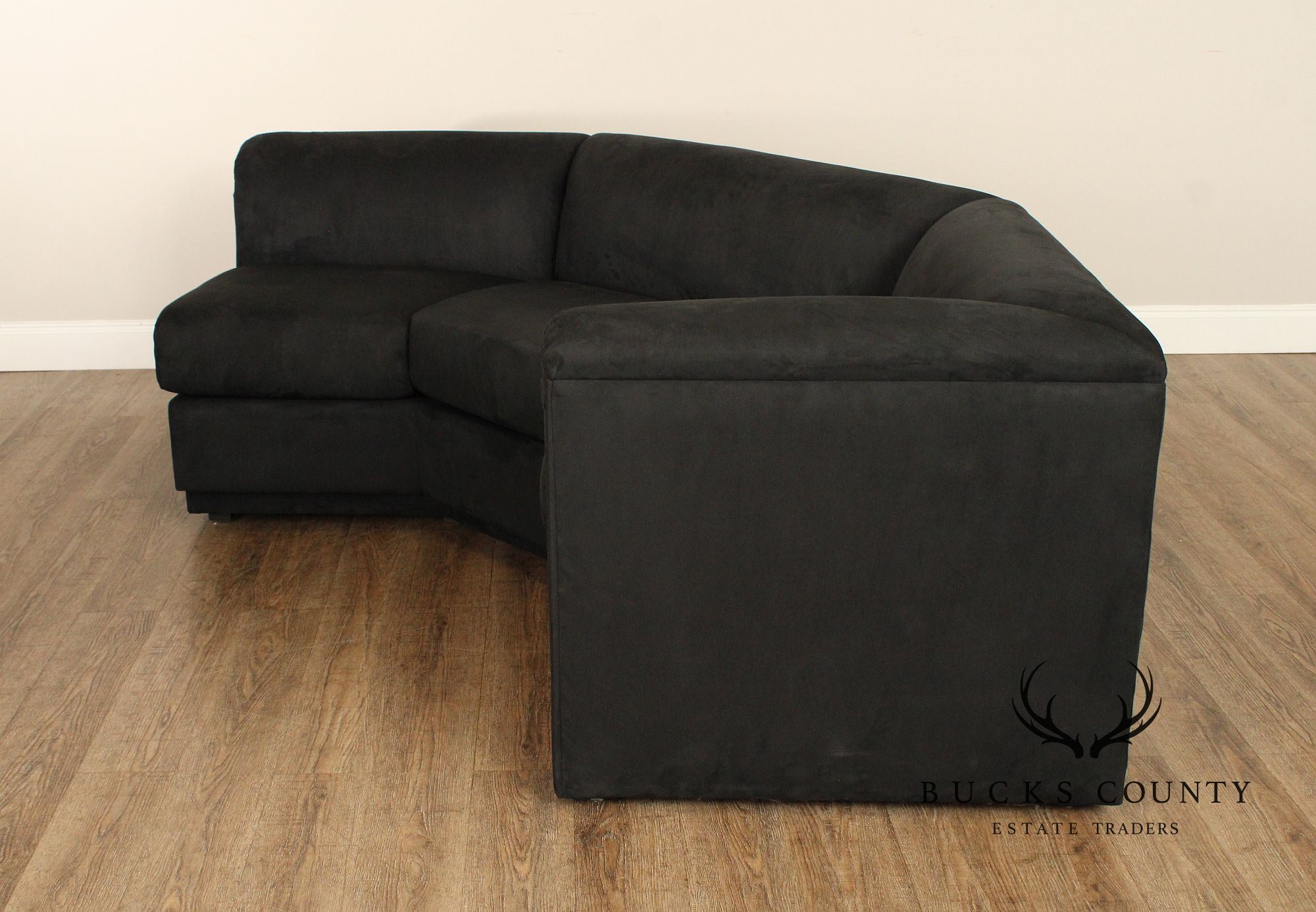 Postmodern Curved Black Sectional Sofa