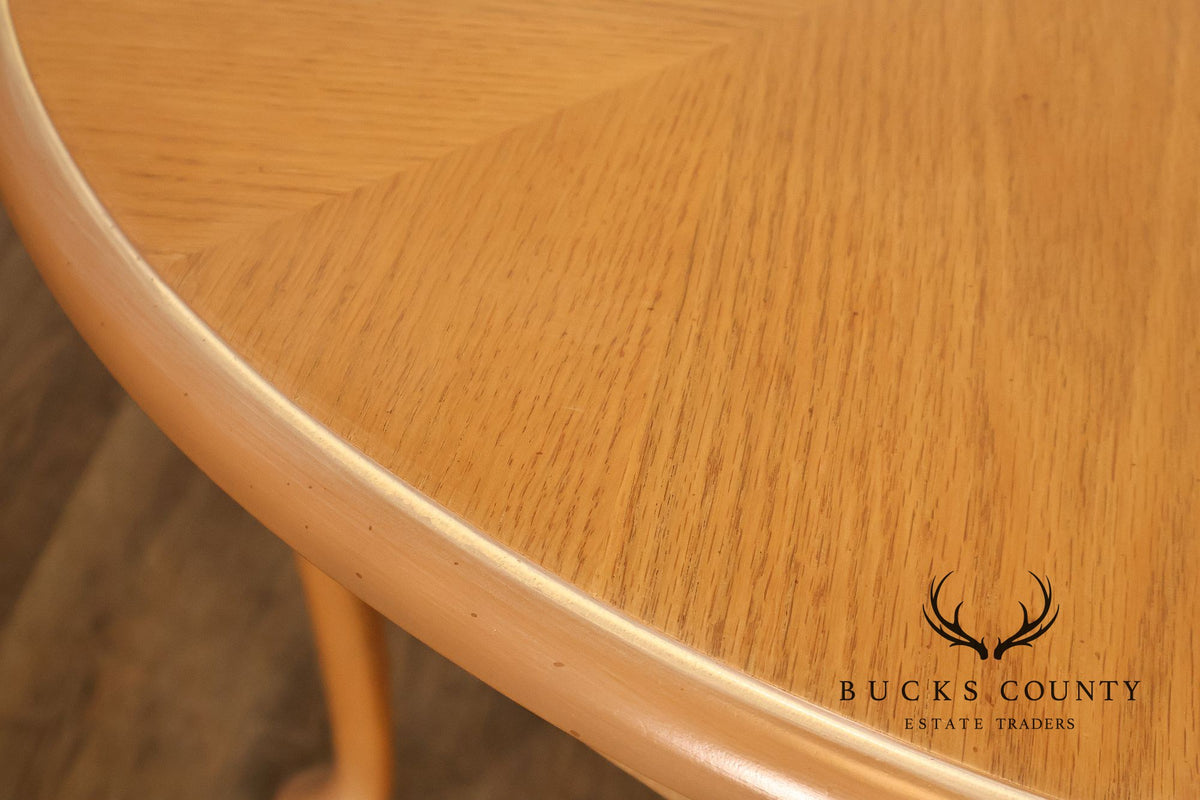Vintage Hespeler Furniture Dining Table With Two Leaves And Six Dining Chairs
