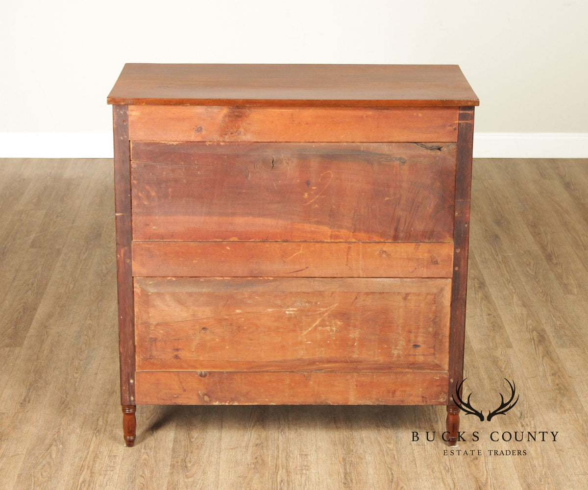 Antique Sheraton Style Poplar Four-Drawer Chest Of Drawers