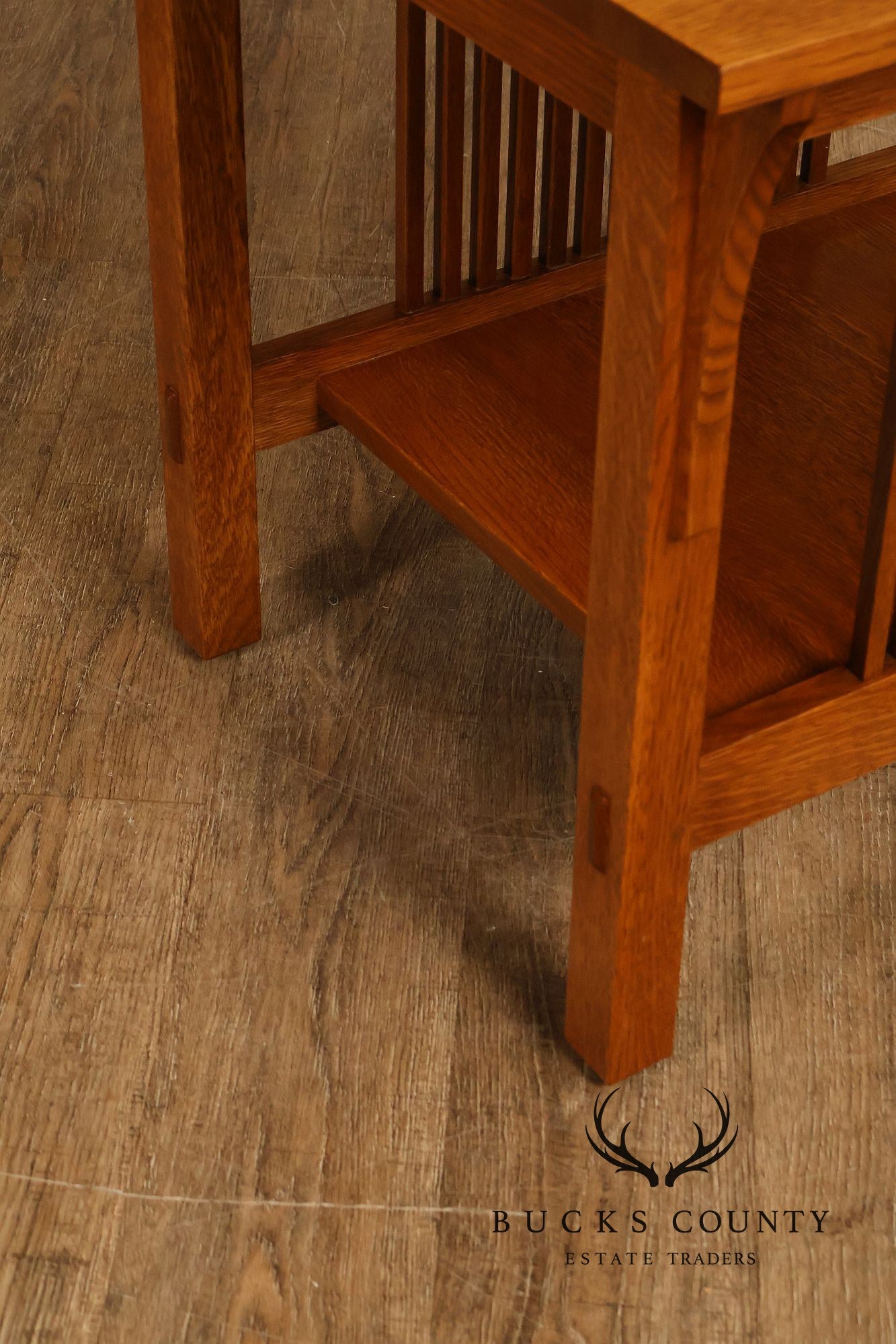 Stickley Mission Collection Oak Spindle Lamp Table