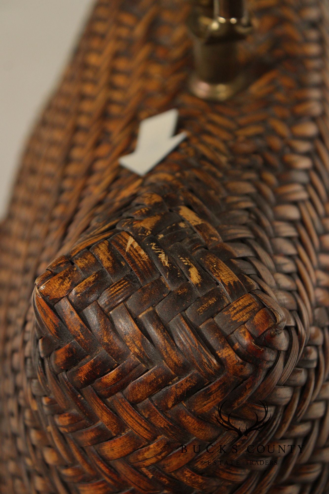 Asian Vintage Woven Wicker Basket Table Lamp