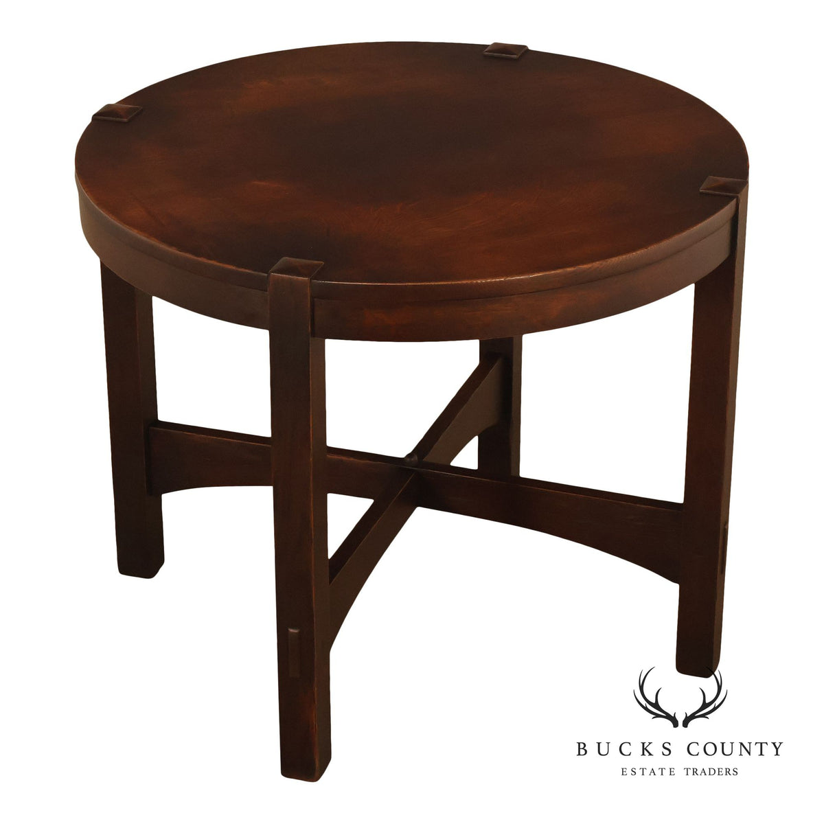 Antique Gustav Stickley Model #645 Mission Oak Round Center Table