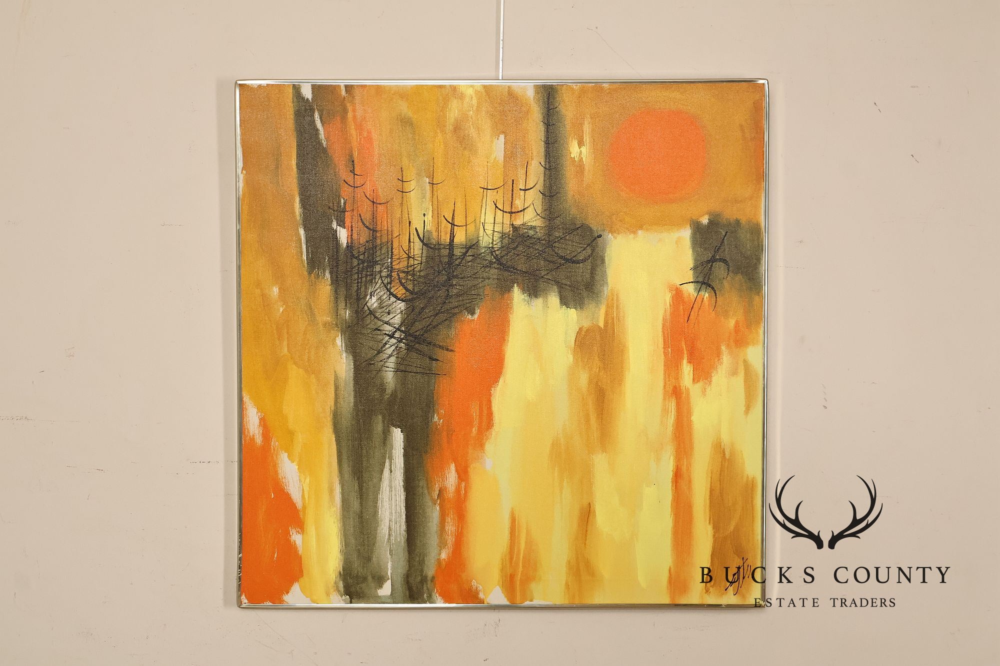 Etta Benjamin Cien Mid Century Modern Abstract Oil Painting
