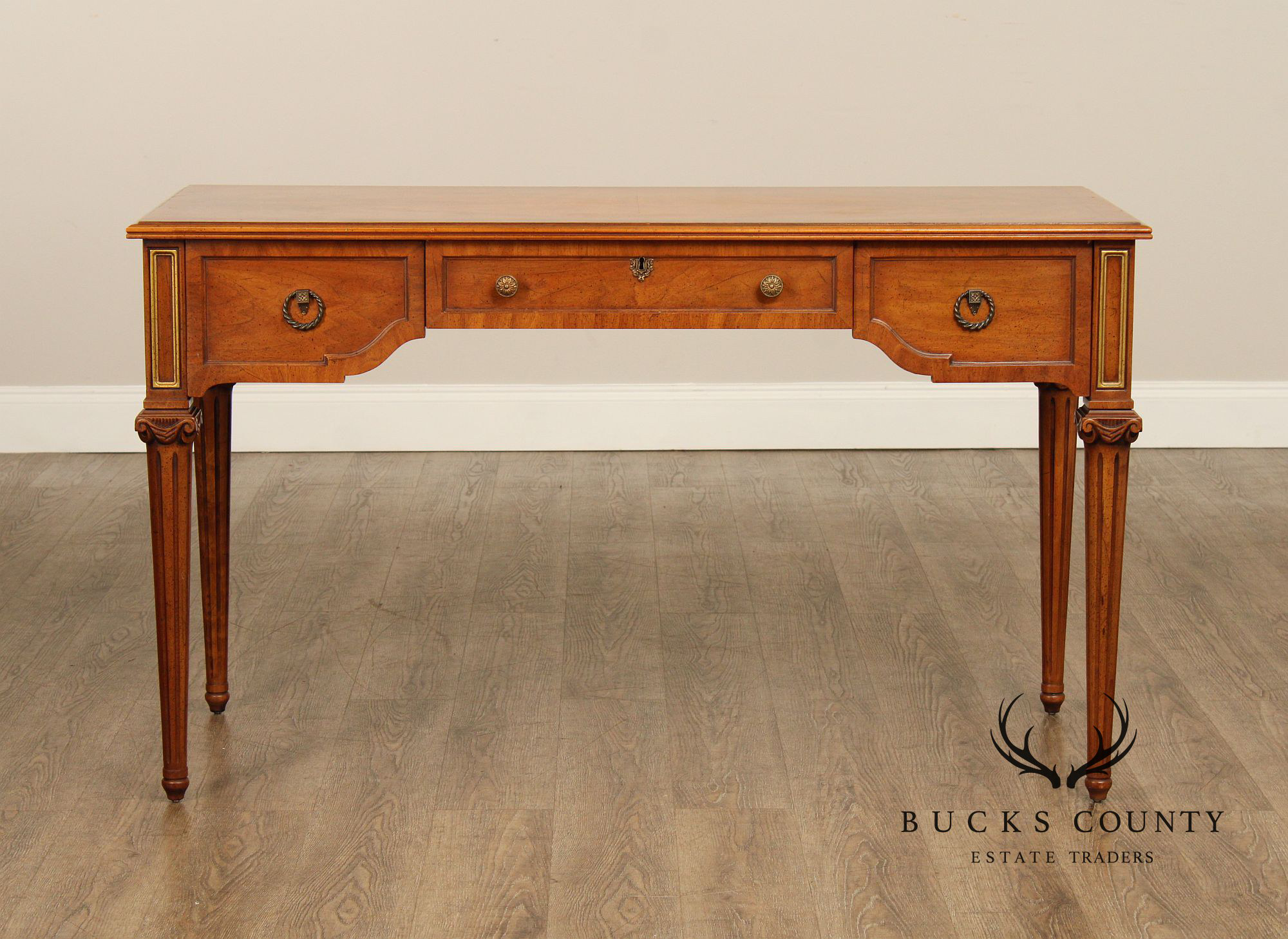 Henredon Neoclassical Style Walnut Writing Desk