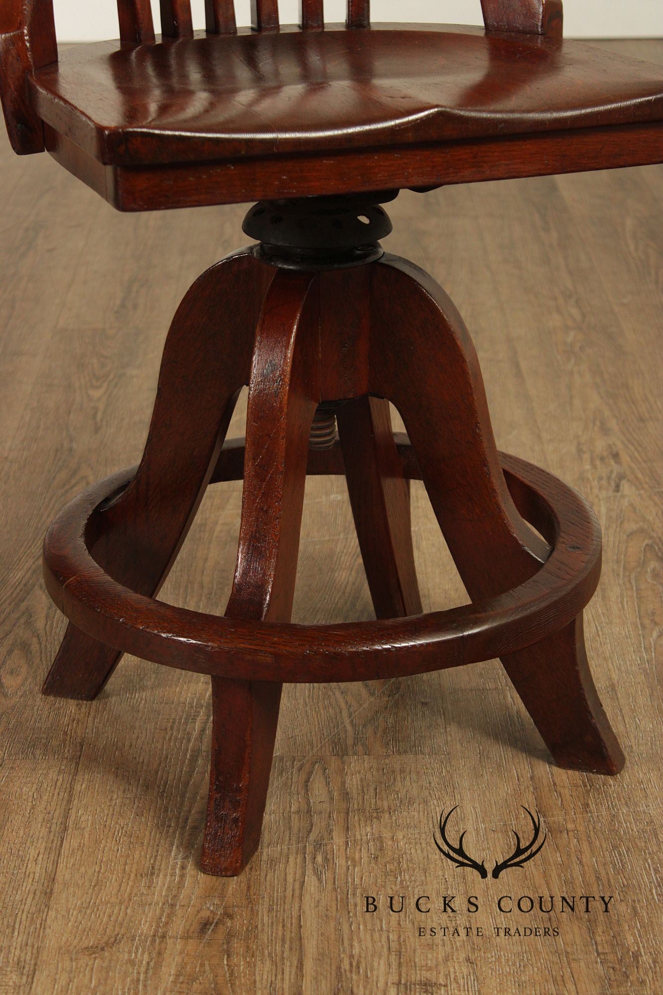 B.L. Marble Chair Antique Oak Swivel Clerk  or Drafting Chair