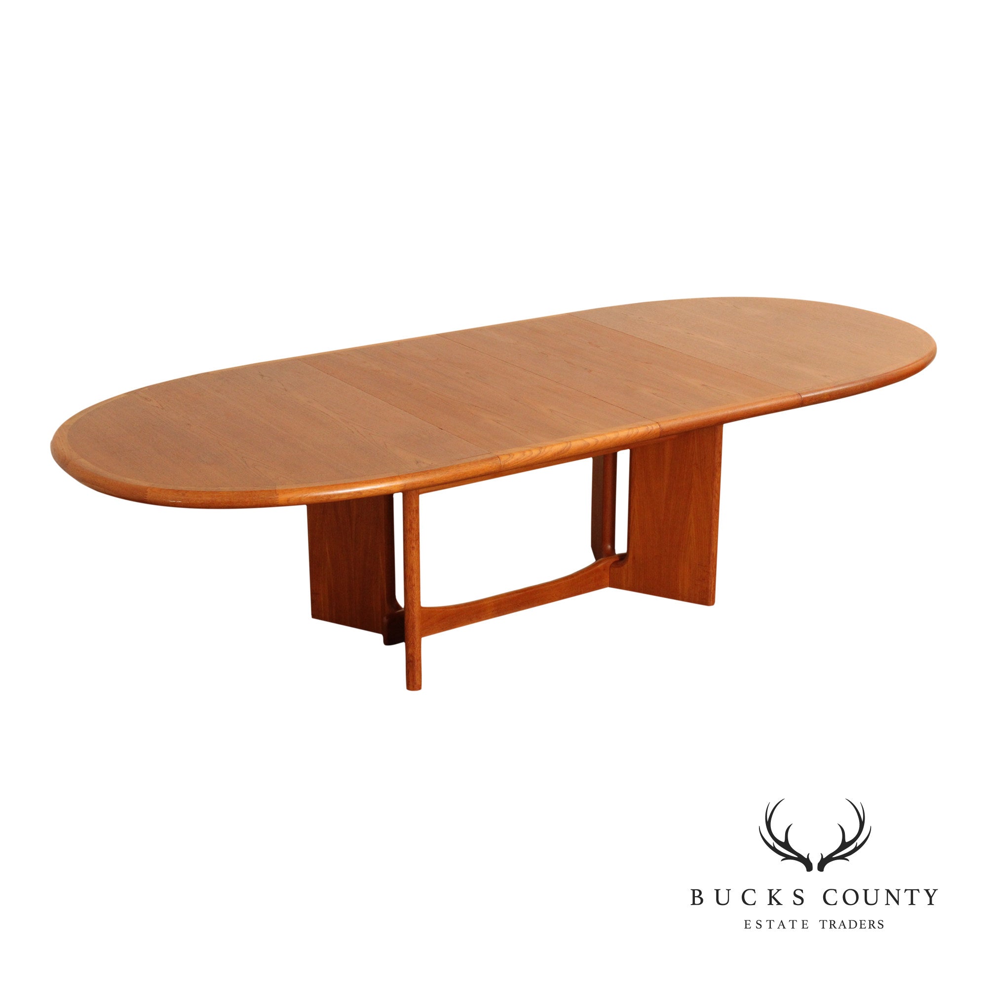 Ansager Møbler Danish Modern Teak Expandable Oval Top Dining Table