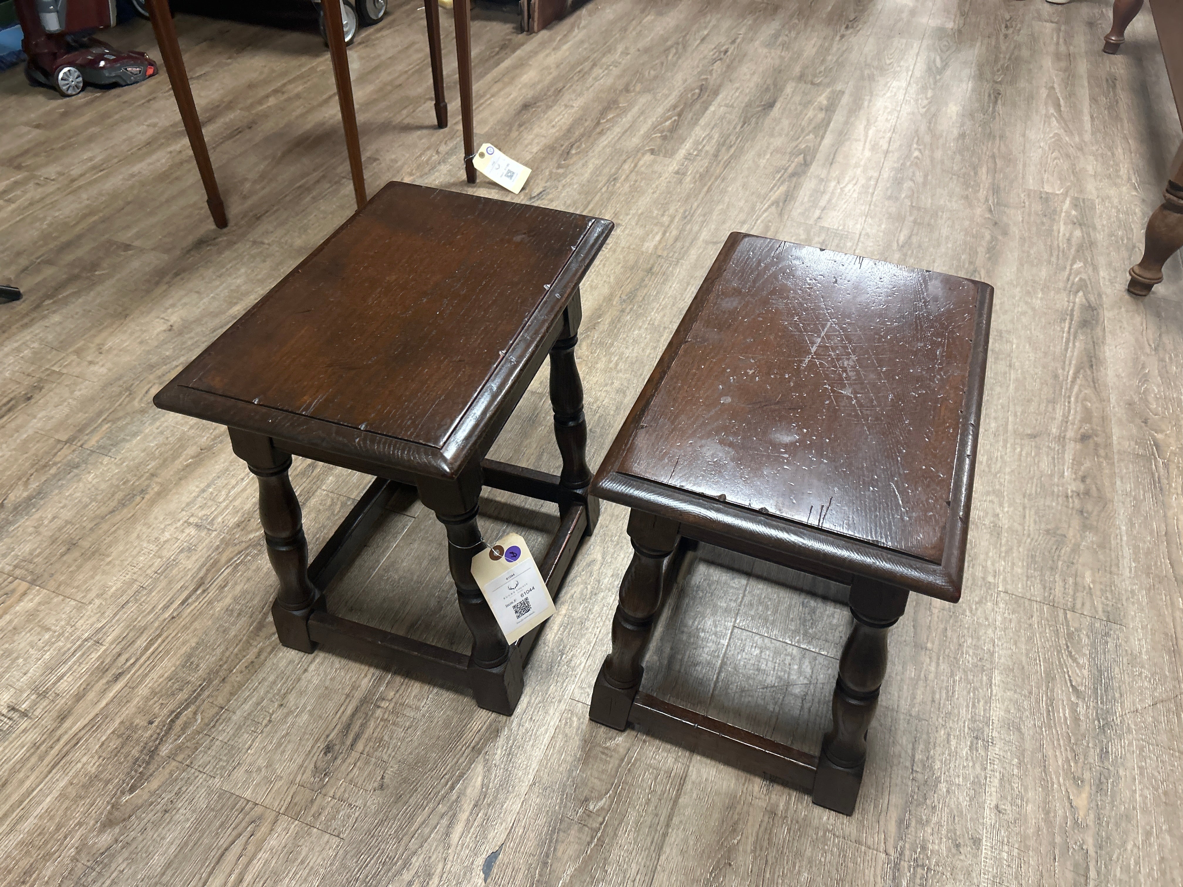 Pair Oak Stools