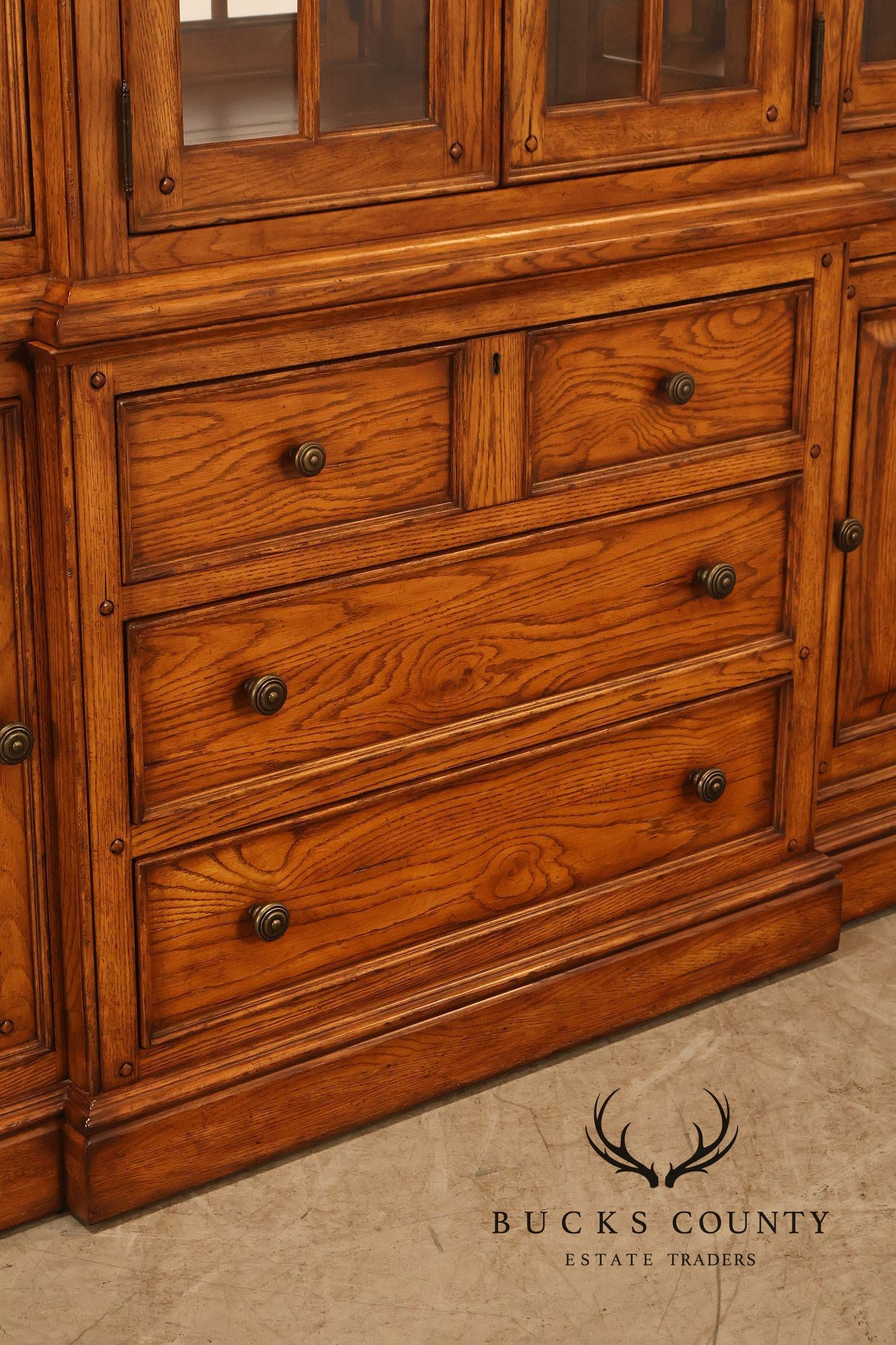 Thomasville Lighted Oak China Cabinet