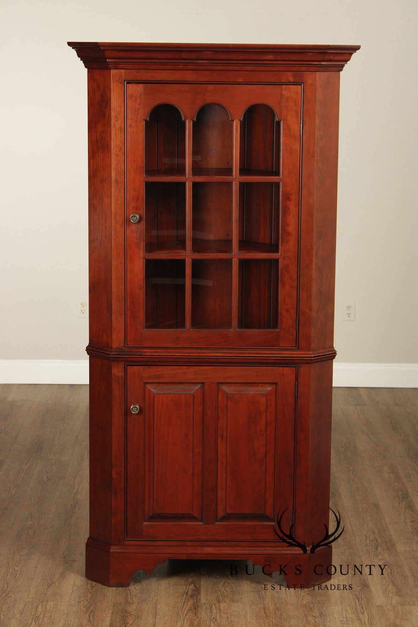 Chippendale Style Benchmade Cherry Corner Cabinet