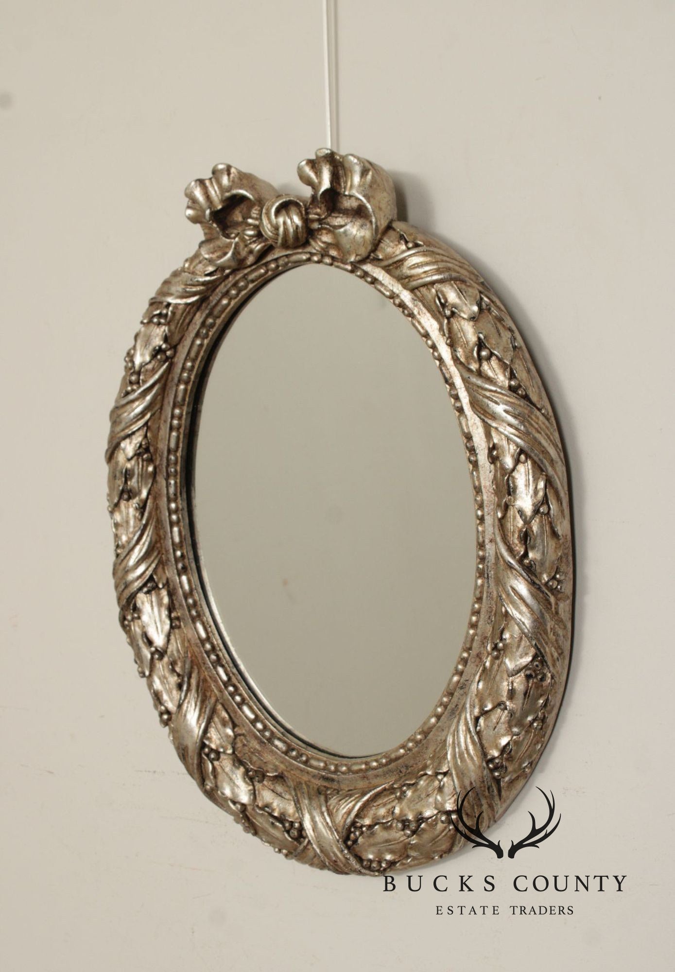 Raschella Collection Oval Silver Gilt Mirror